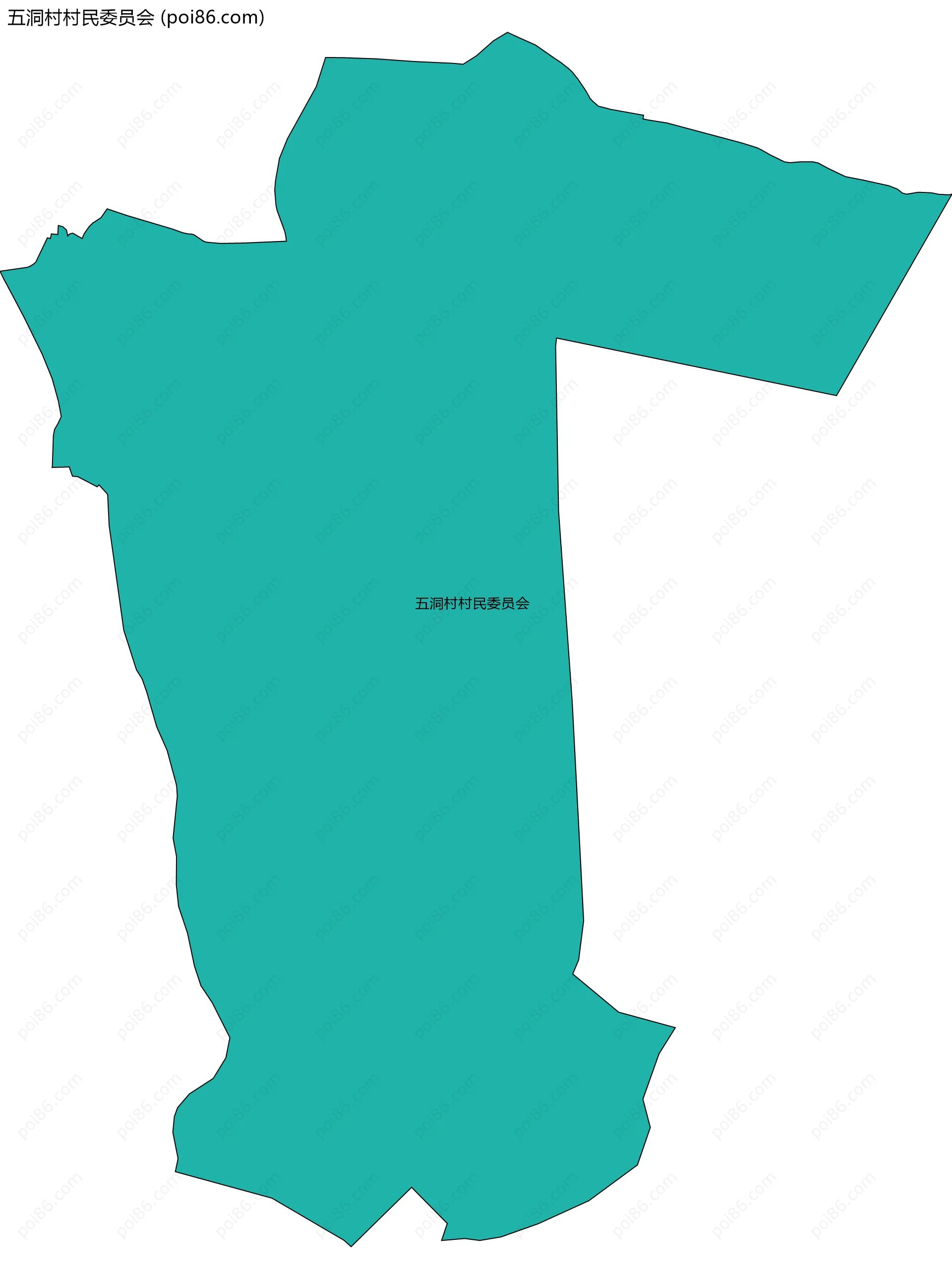 五洞村村民委员会边界地图