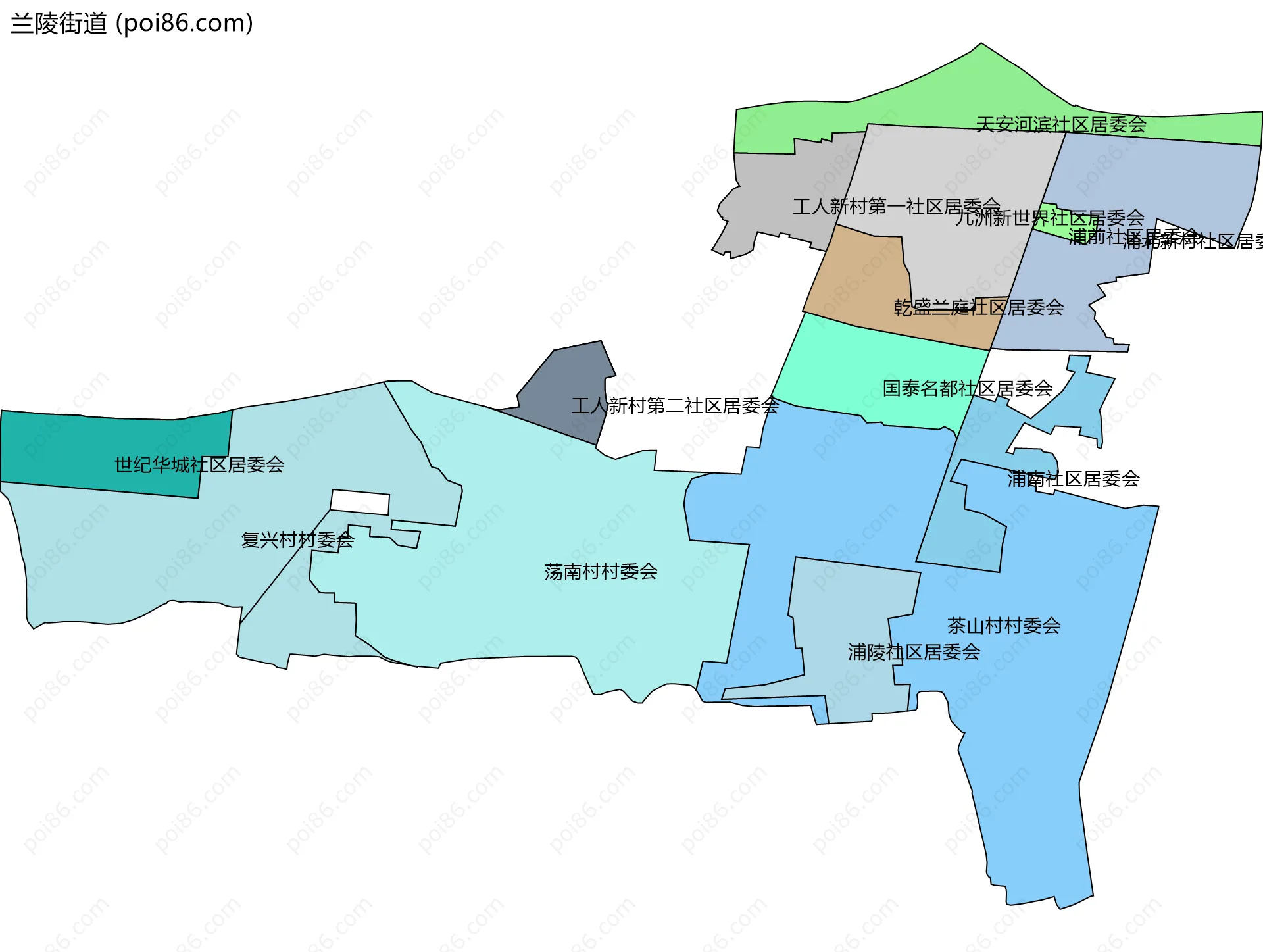 兰陵街道边界地图(五级行政区划)
