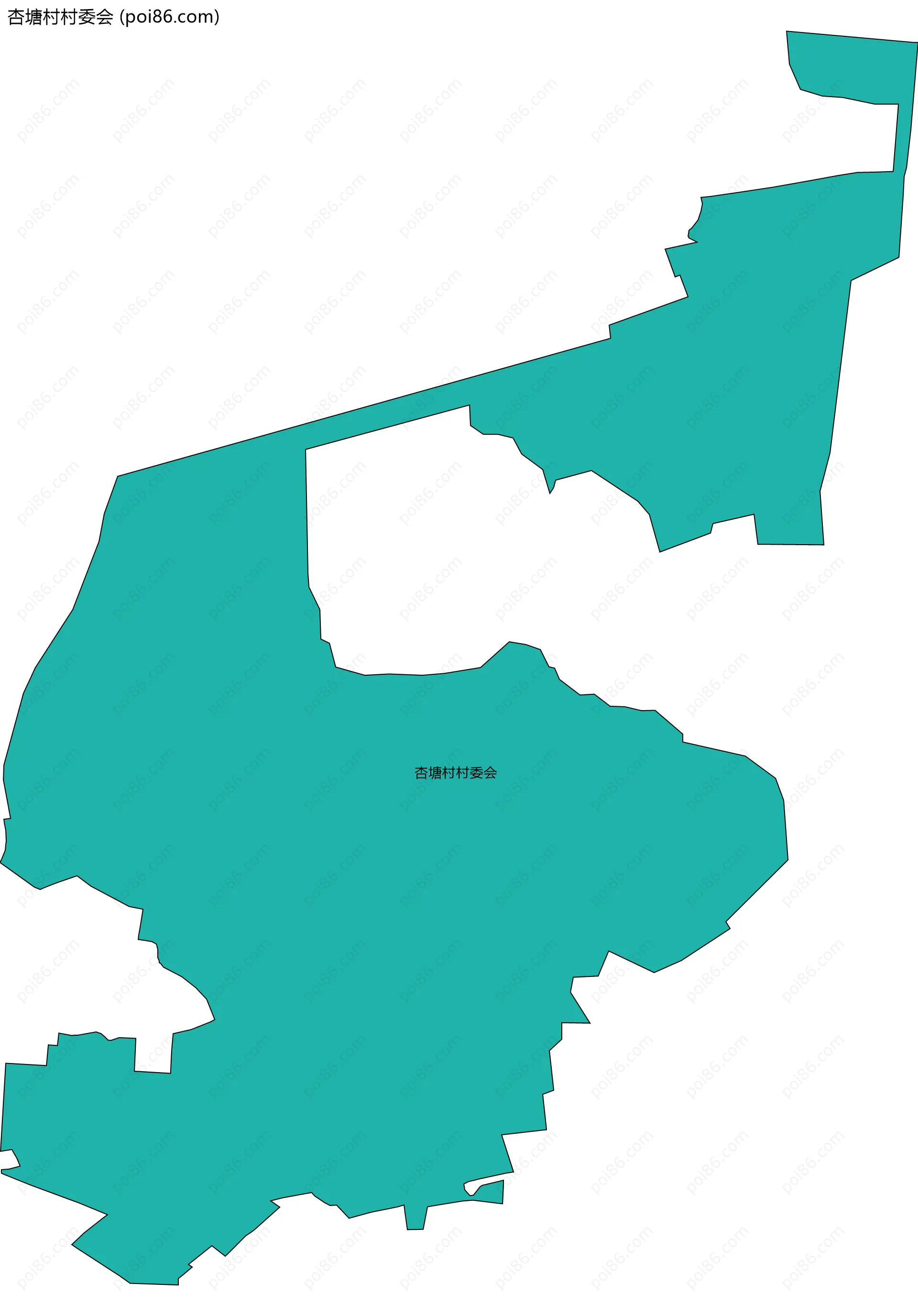 杏塘村村委会边界地图