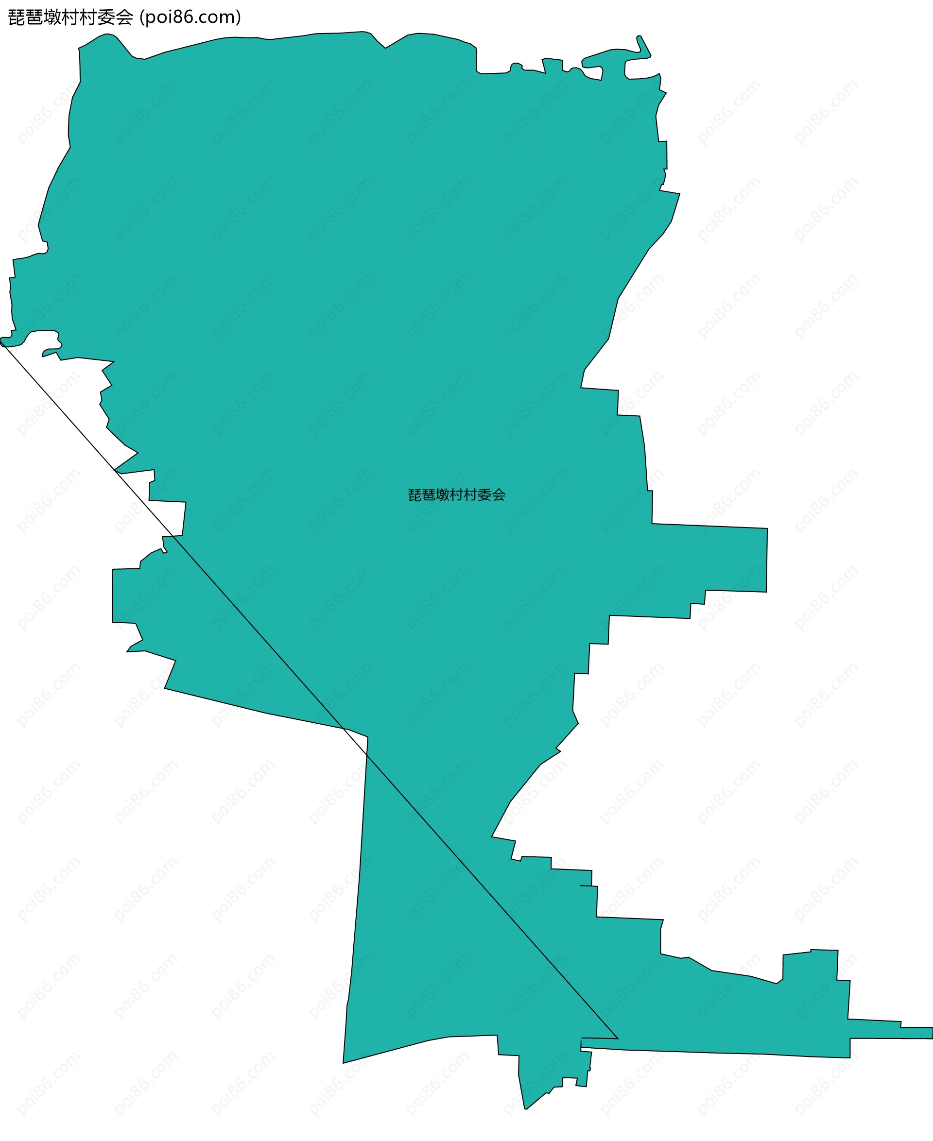 琵琶墩村村委会边界地图