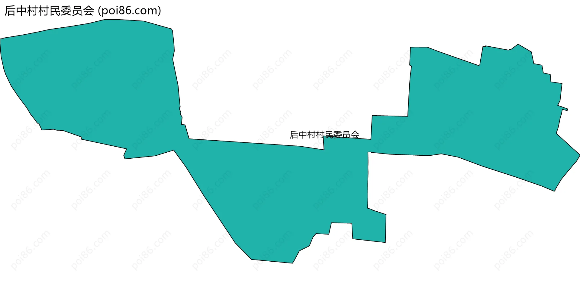 后中村村民委员会边界地图