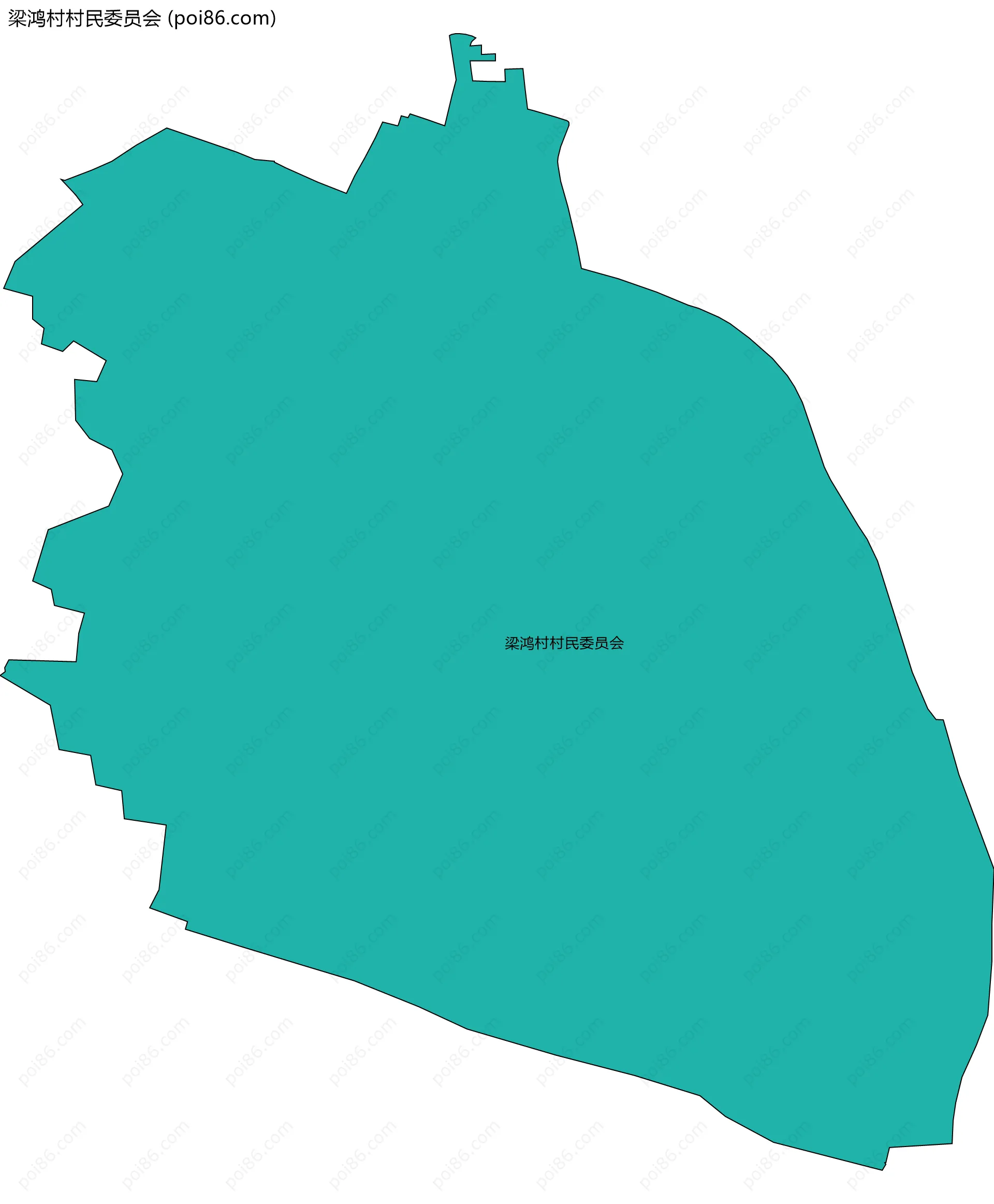 梁鸿村村民委员会边界地图