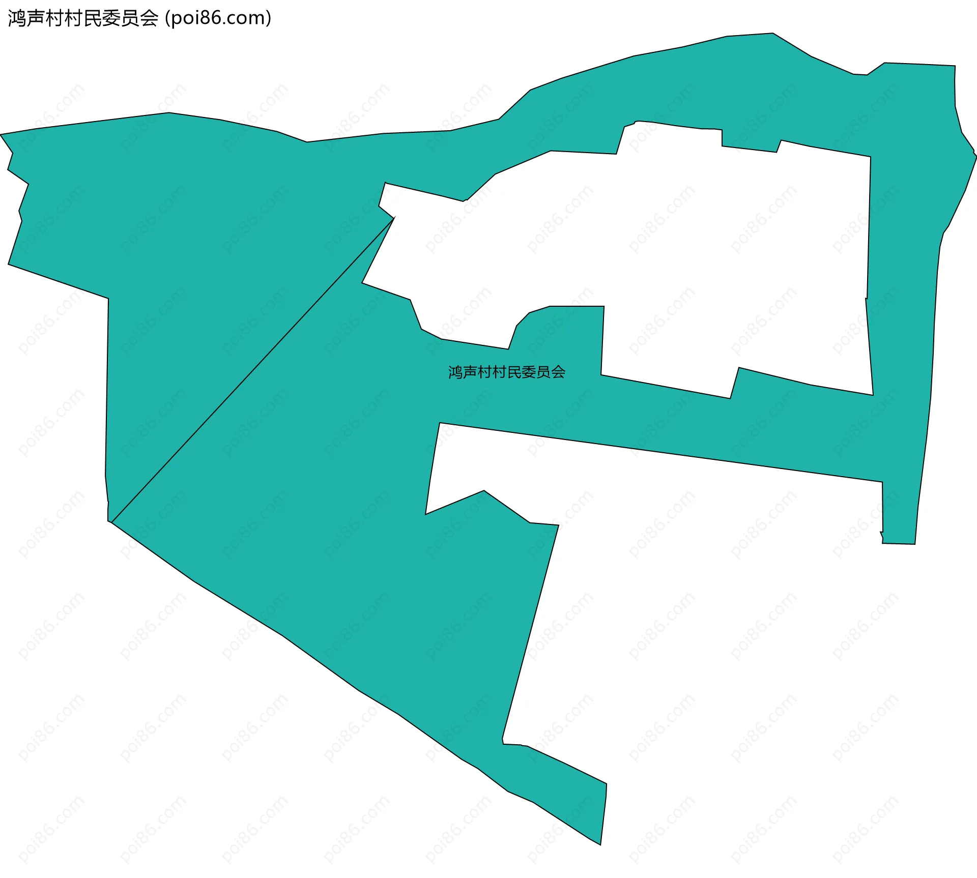 鸿声村村民委员会边界地图