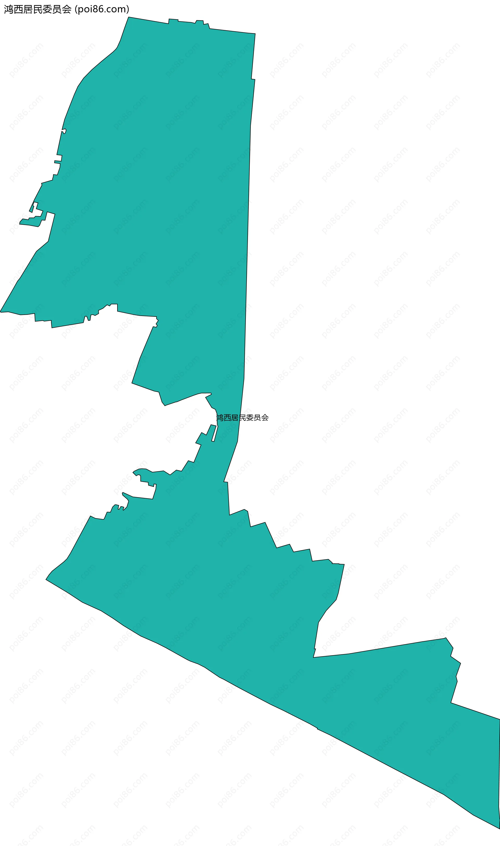 鸿西居民委员会边界地图