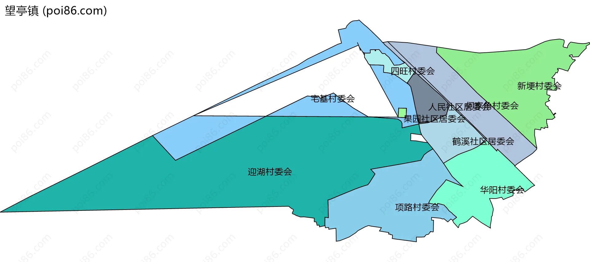 望亭镇边界地图(五级行政区划)