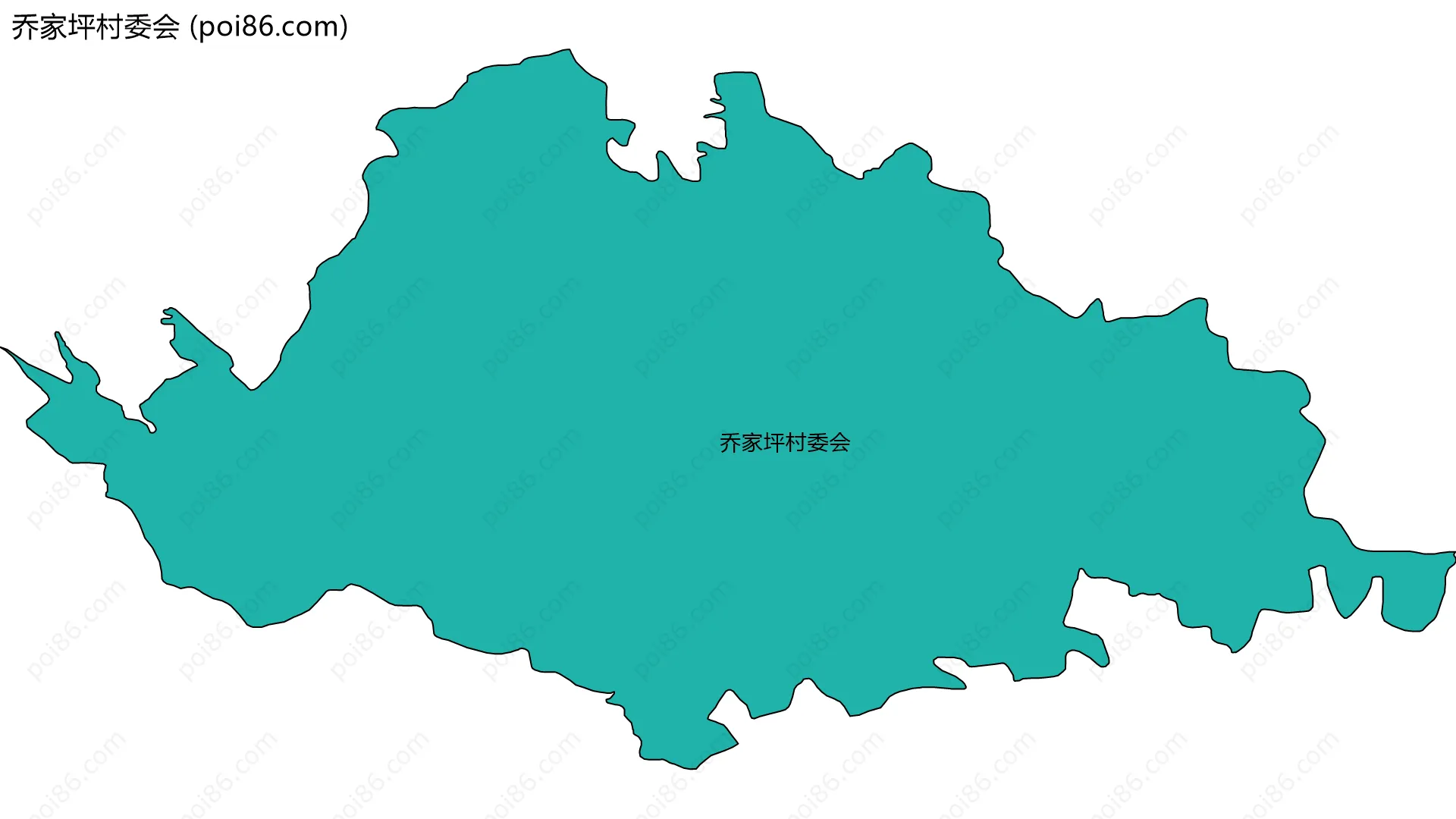 乔家坪村委会边界地图