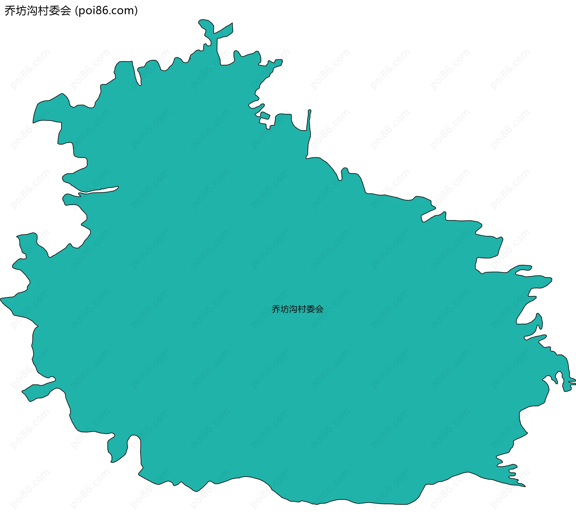 乔坊沟村委会边界地图