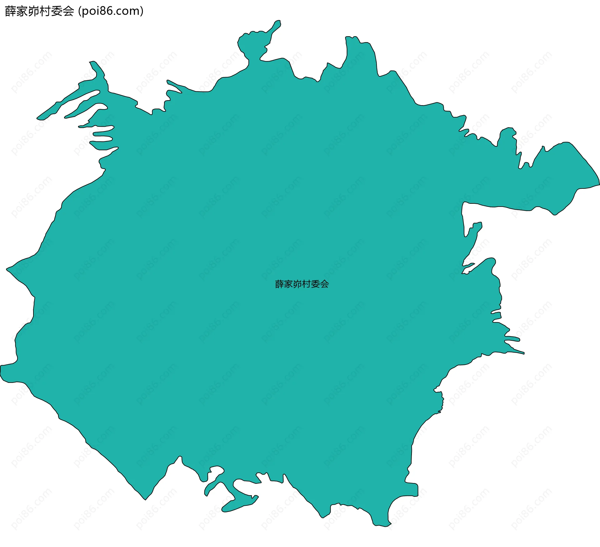 薛家峁村委会边界地图