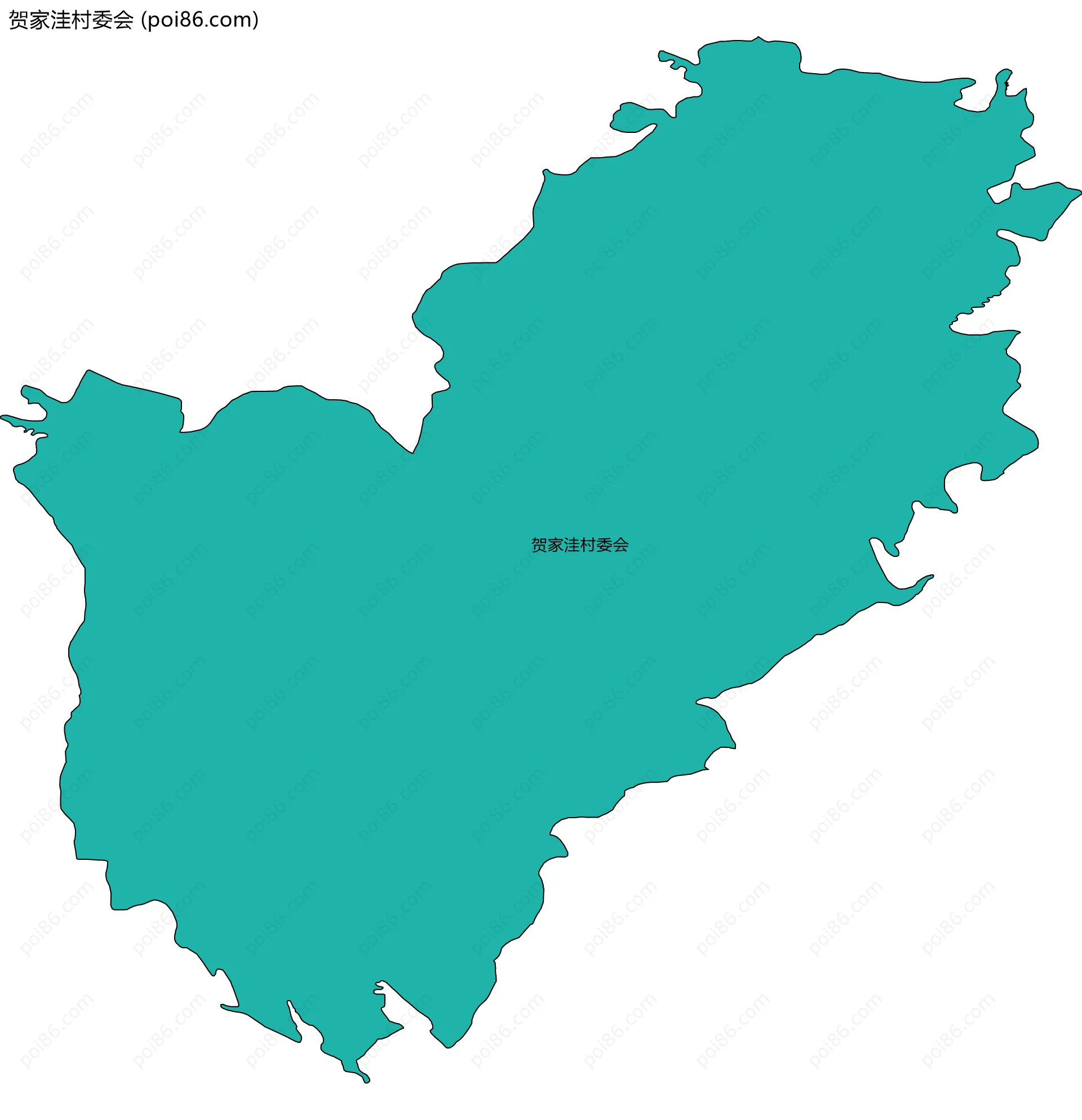 贺家洼村委会边界地图