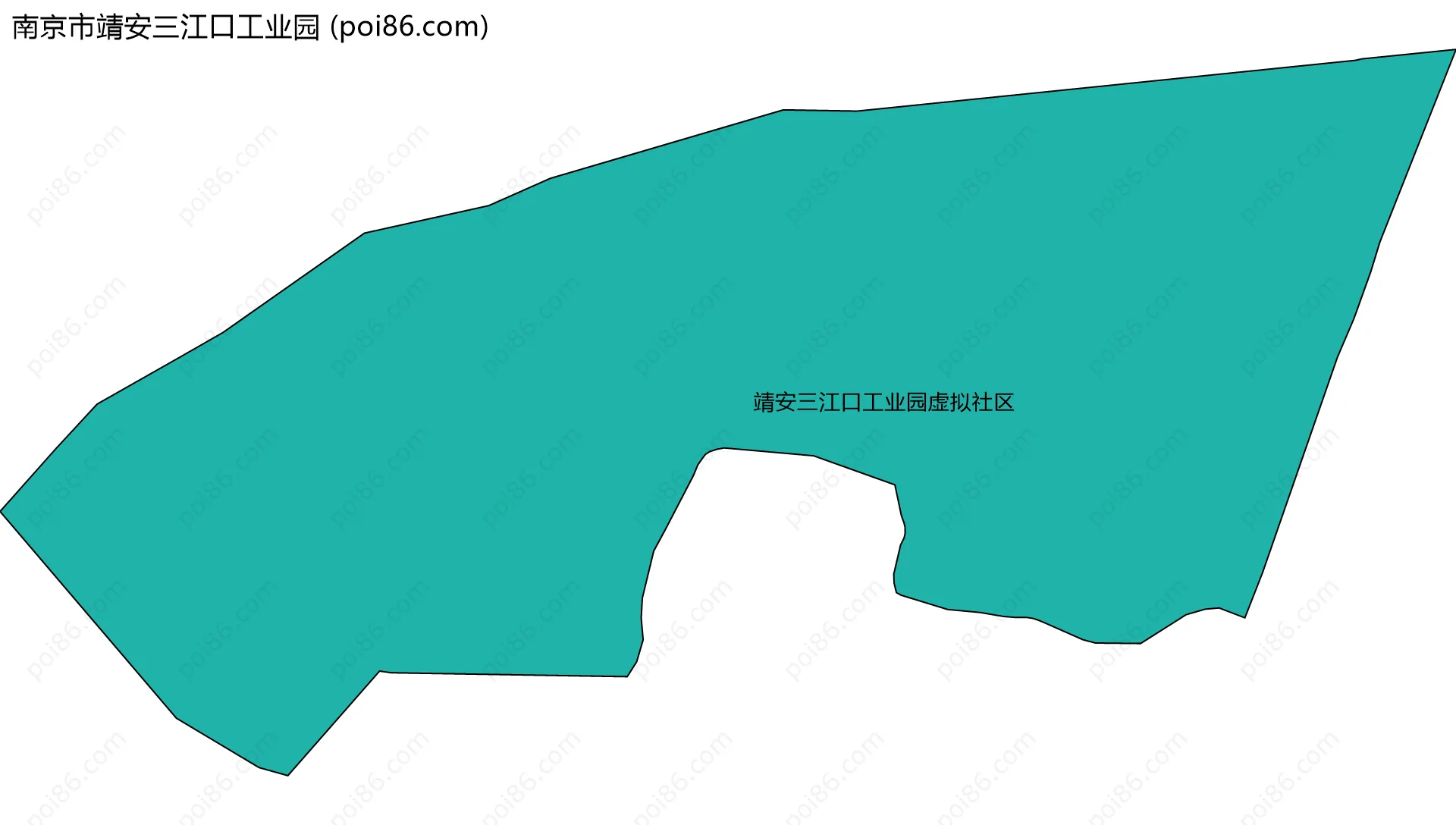南京市靖安三江口工业园边界地图(五级行政区划)