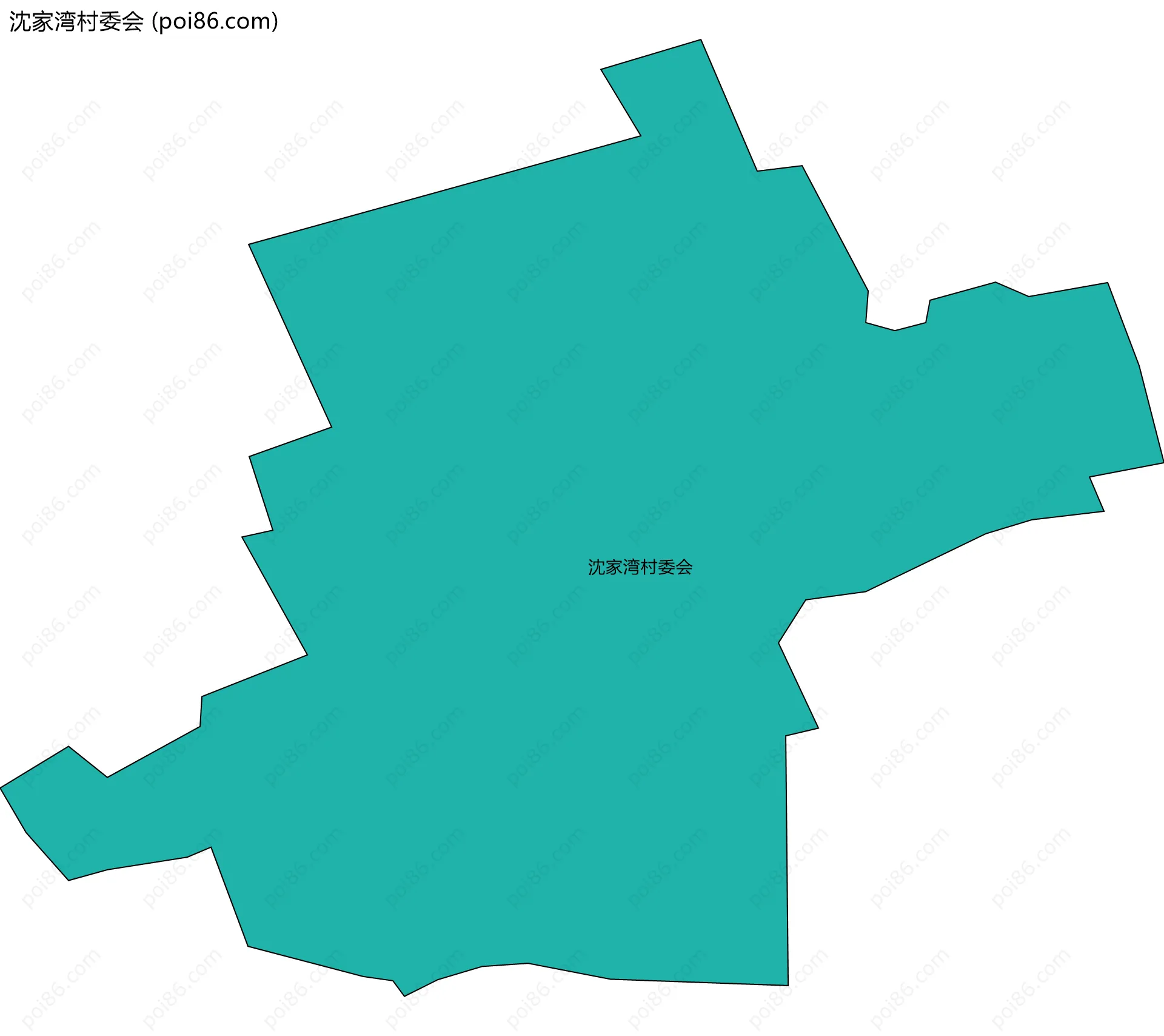 沈家湾村委会边界地图