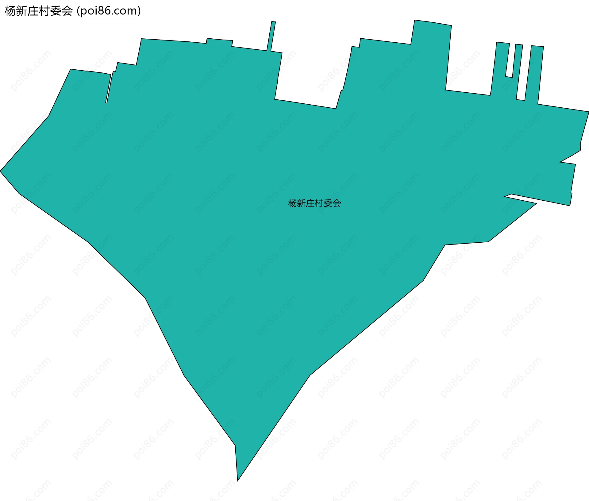 杨新庄村委会边界地图