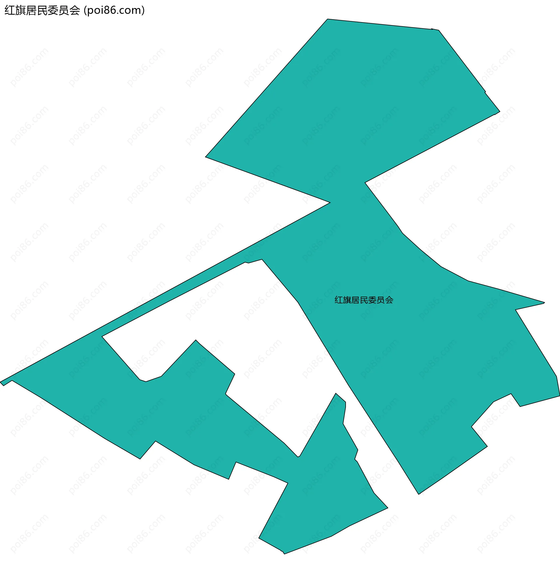 红旗居民委员会边界地图