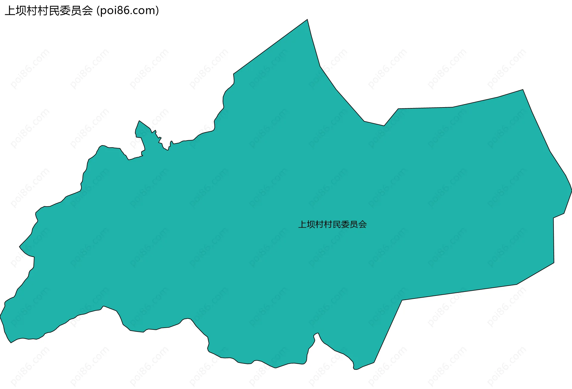 上坝村村民委员会边界地图