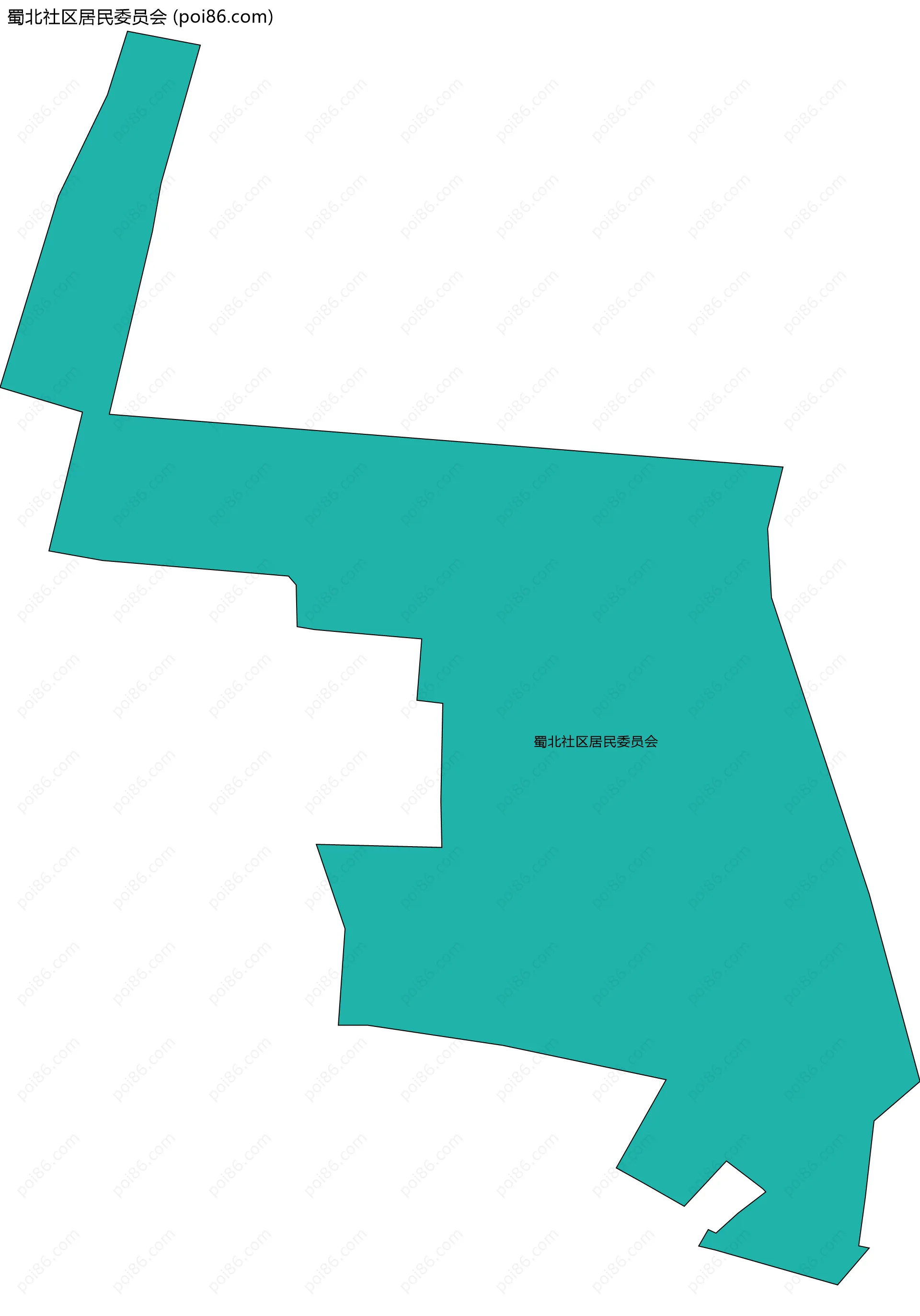 蜀北社区居民委员会边界地图