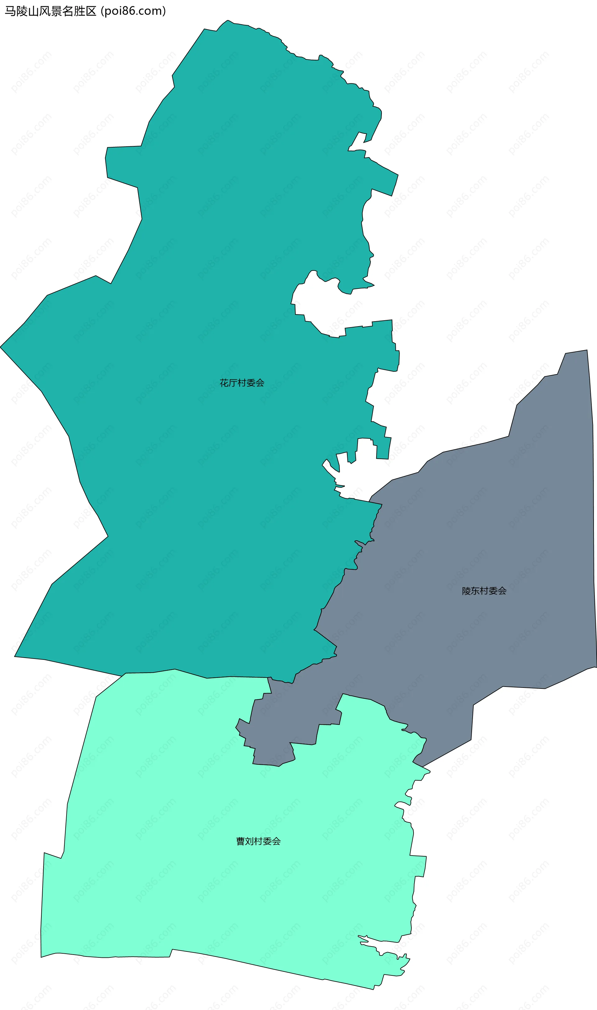 马陵山风景名胜区边界地图(五级行政区划)