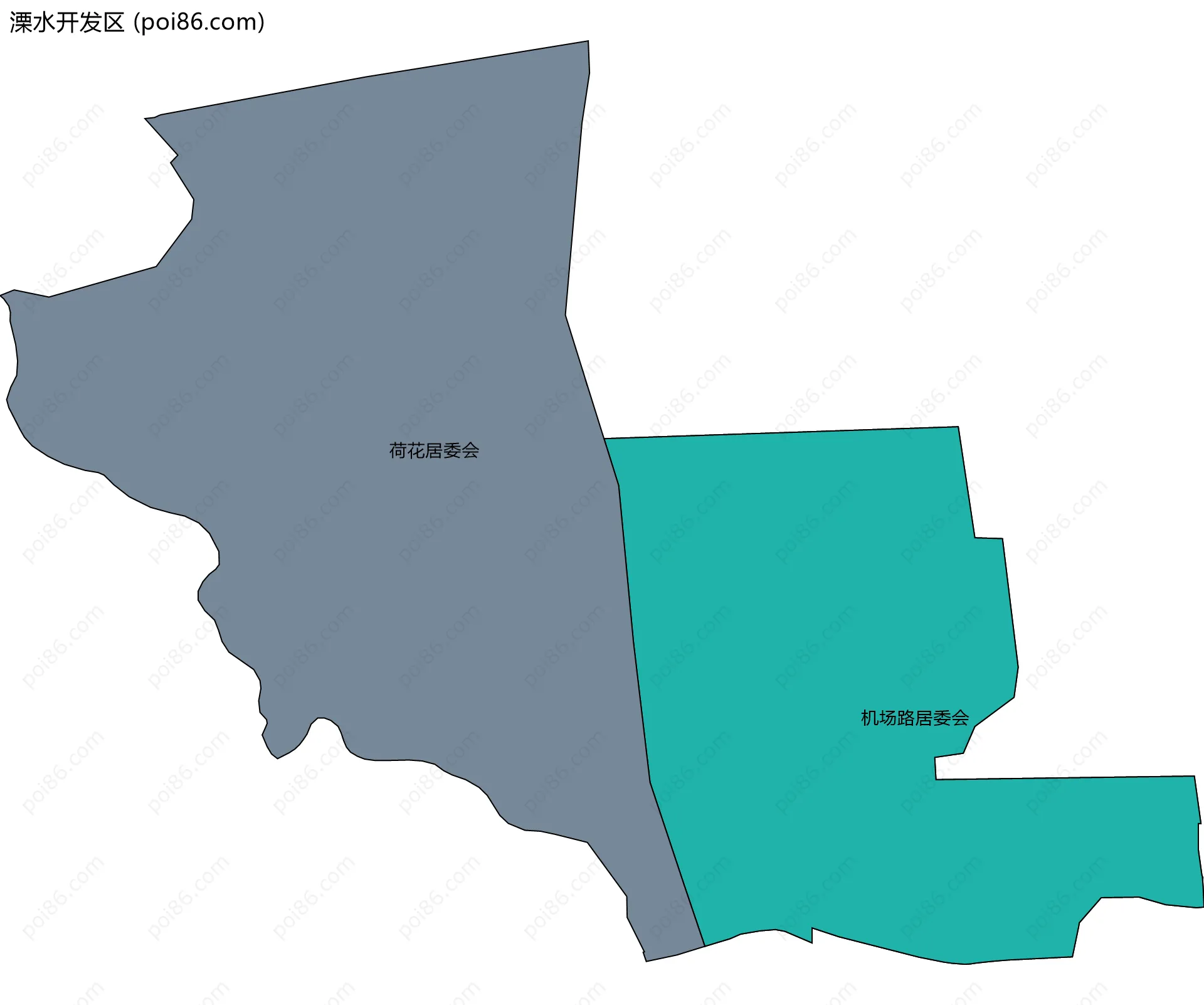溧水开发区边界地图(五级行政区划)