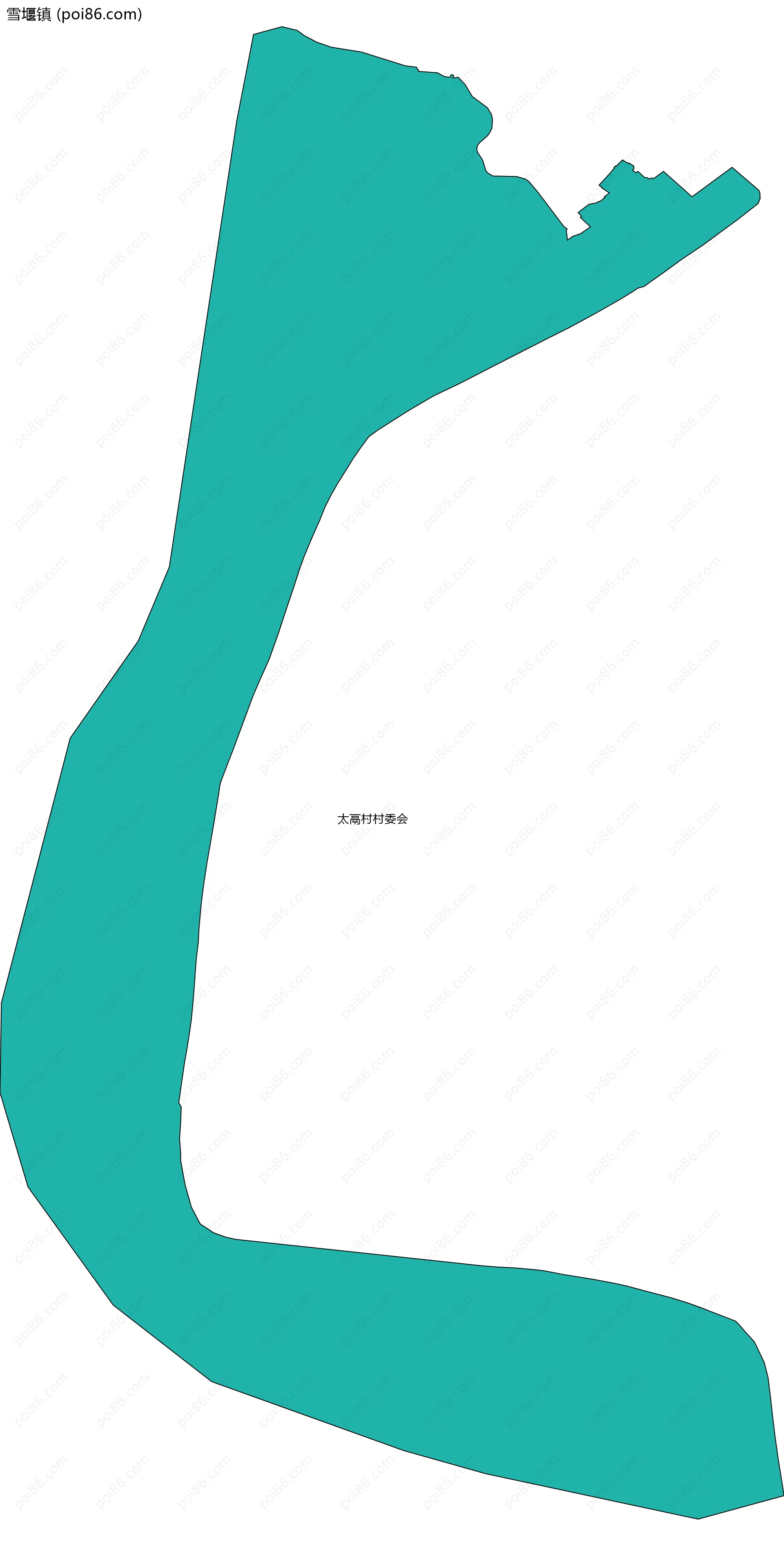 雪堰镇边界地图(五级行政区划)