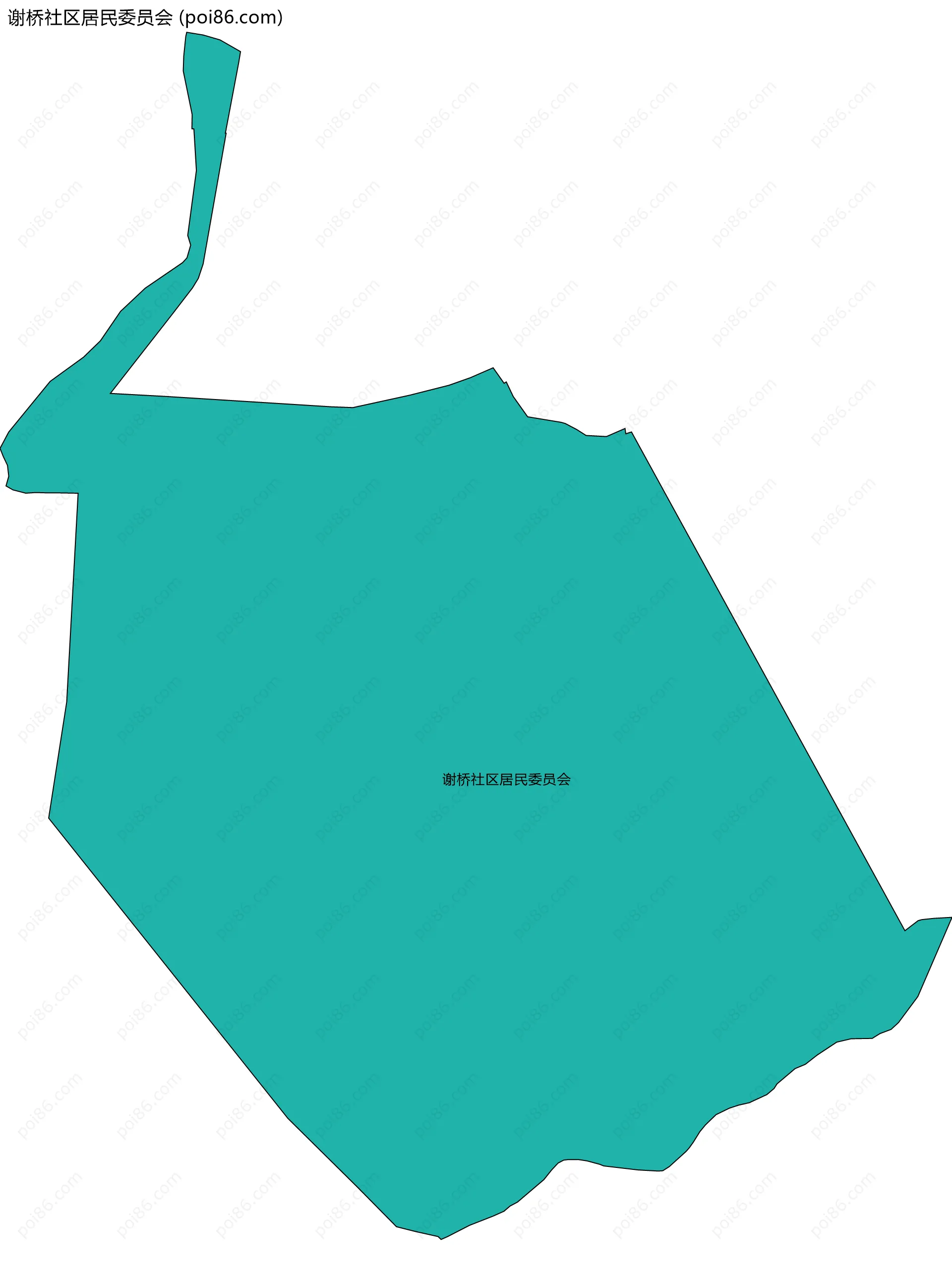 谢桥社区居民委员会边界地图