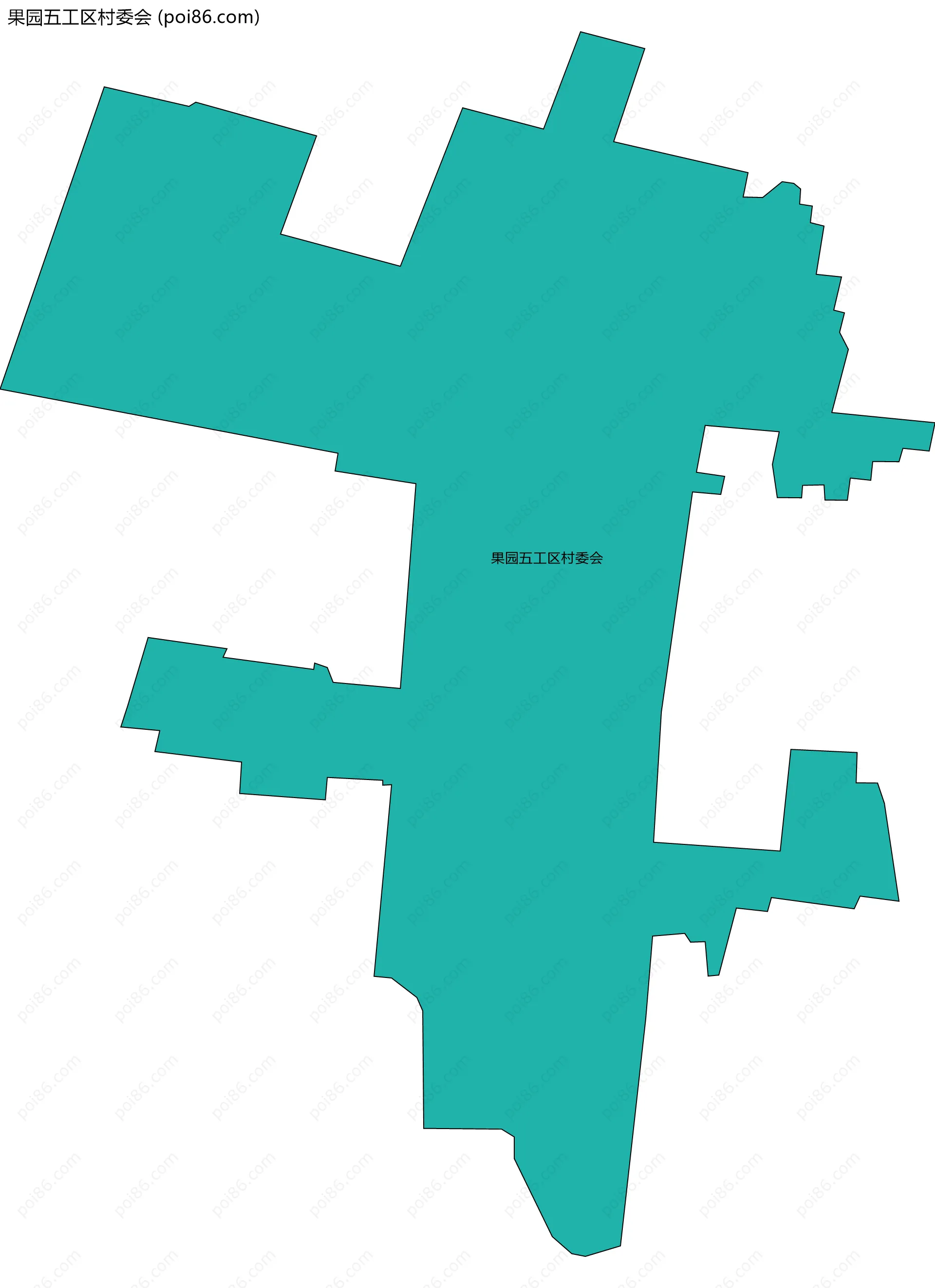 果园五工区村委会边界地图