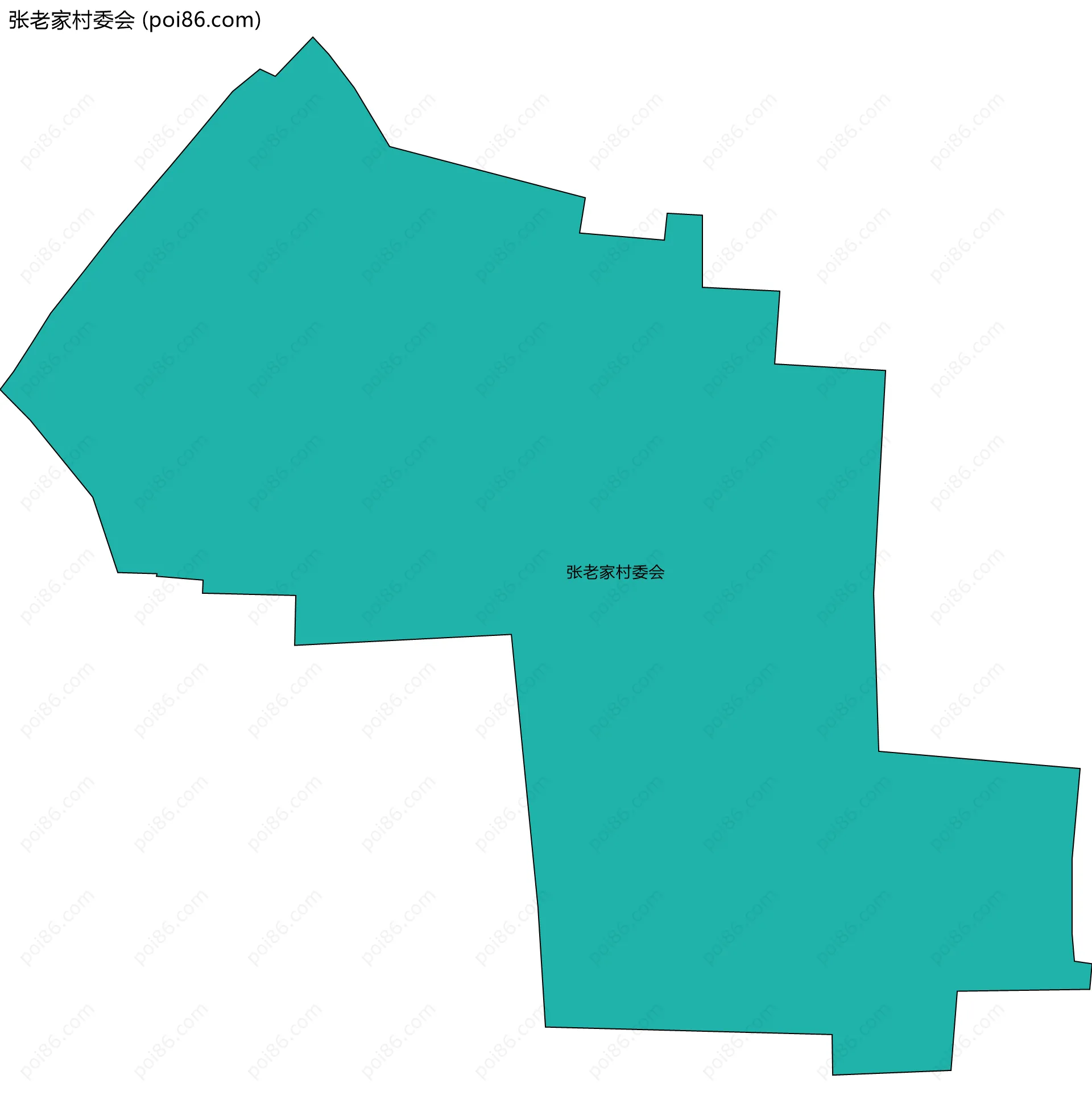 张老家村委会边界地图