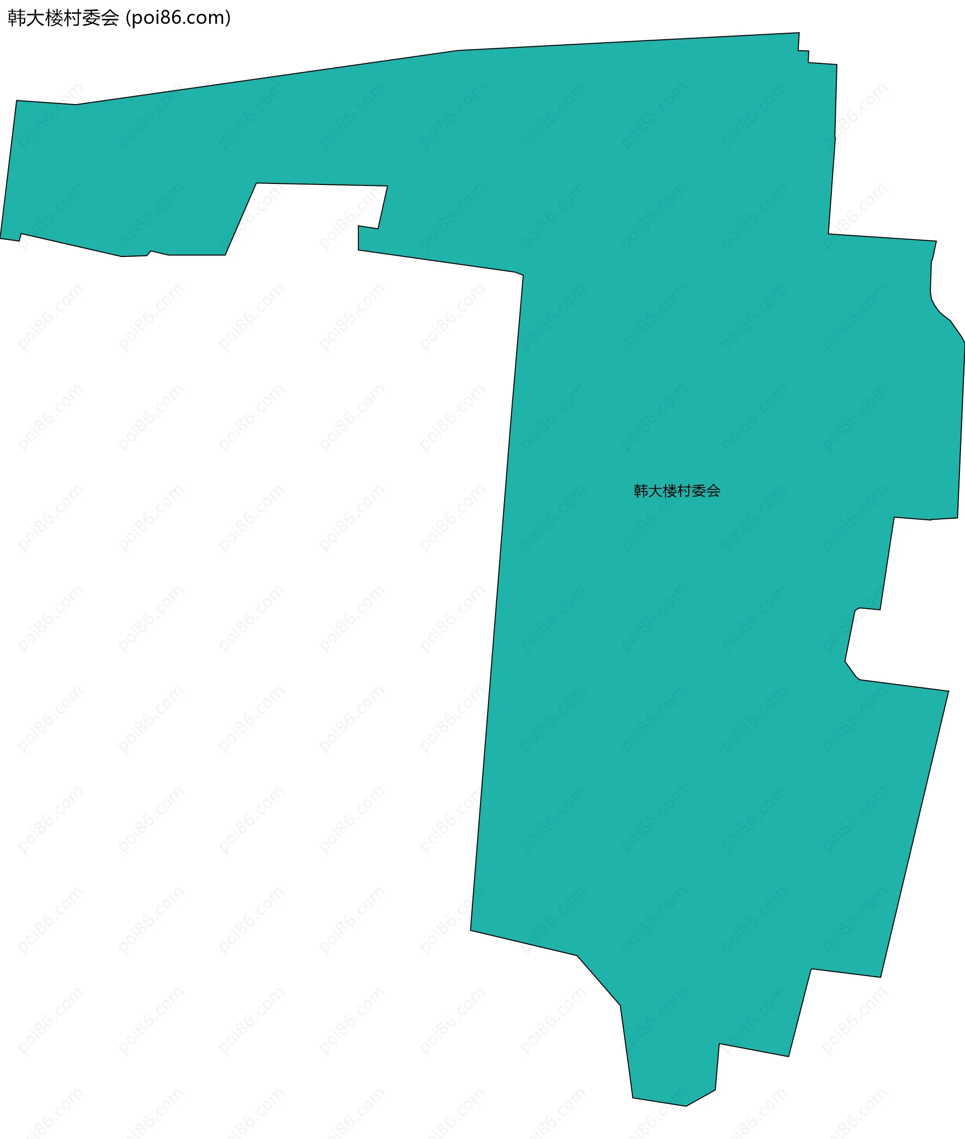 韩大楼村委会边界地图