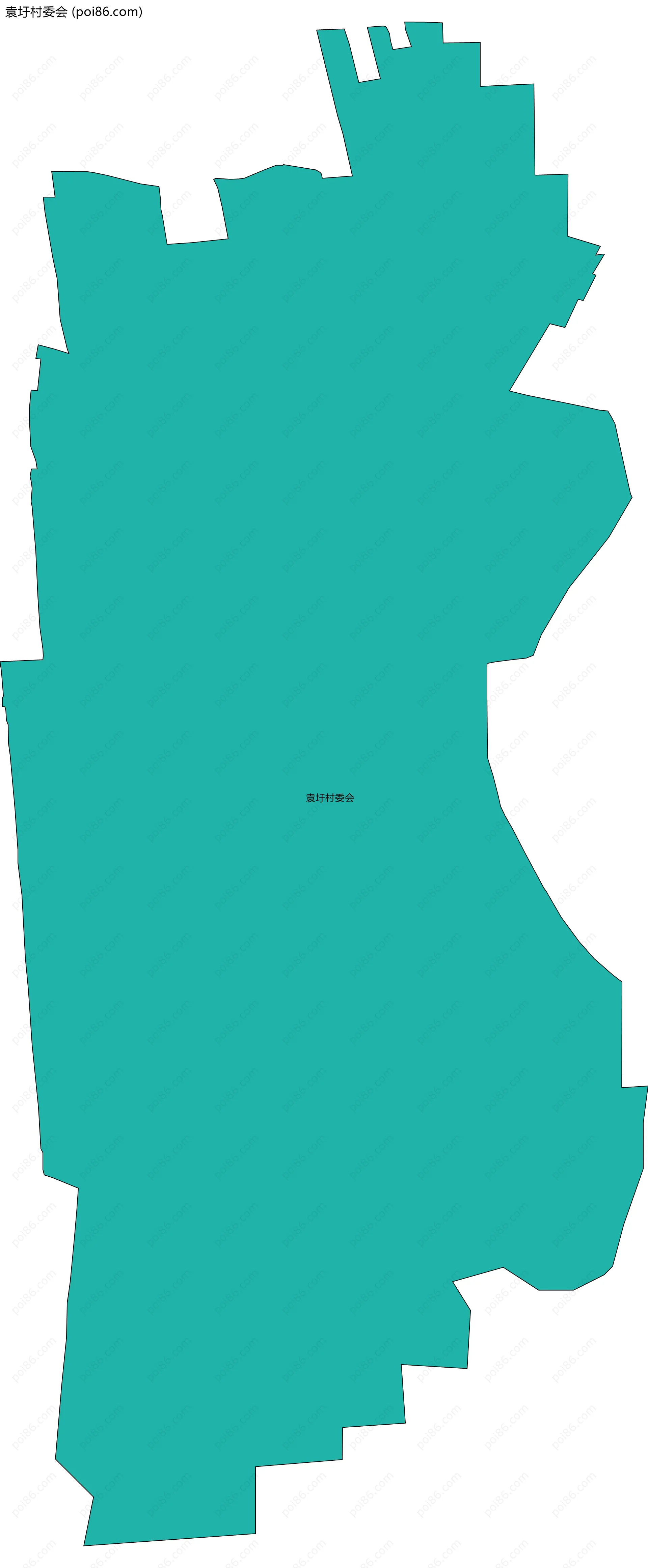 袁圩村委会边界地图