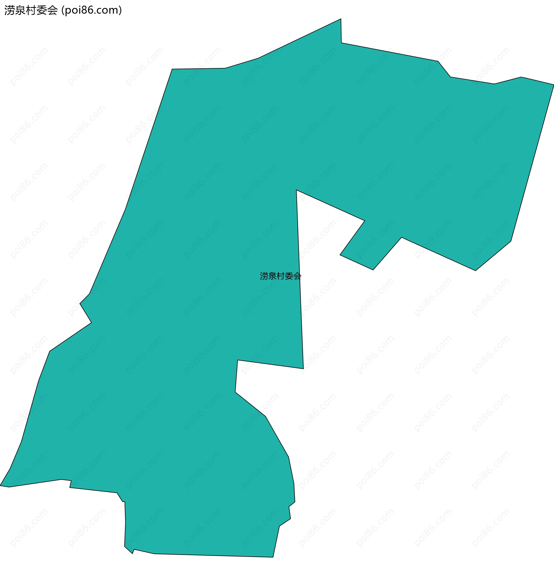 涝泉村委会边界地图