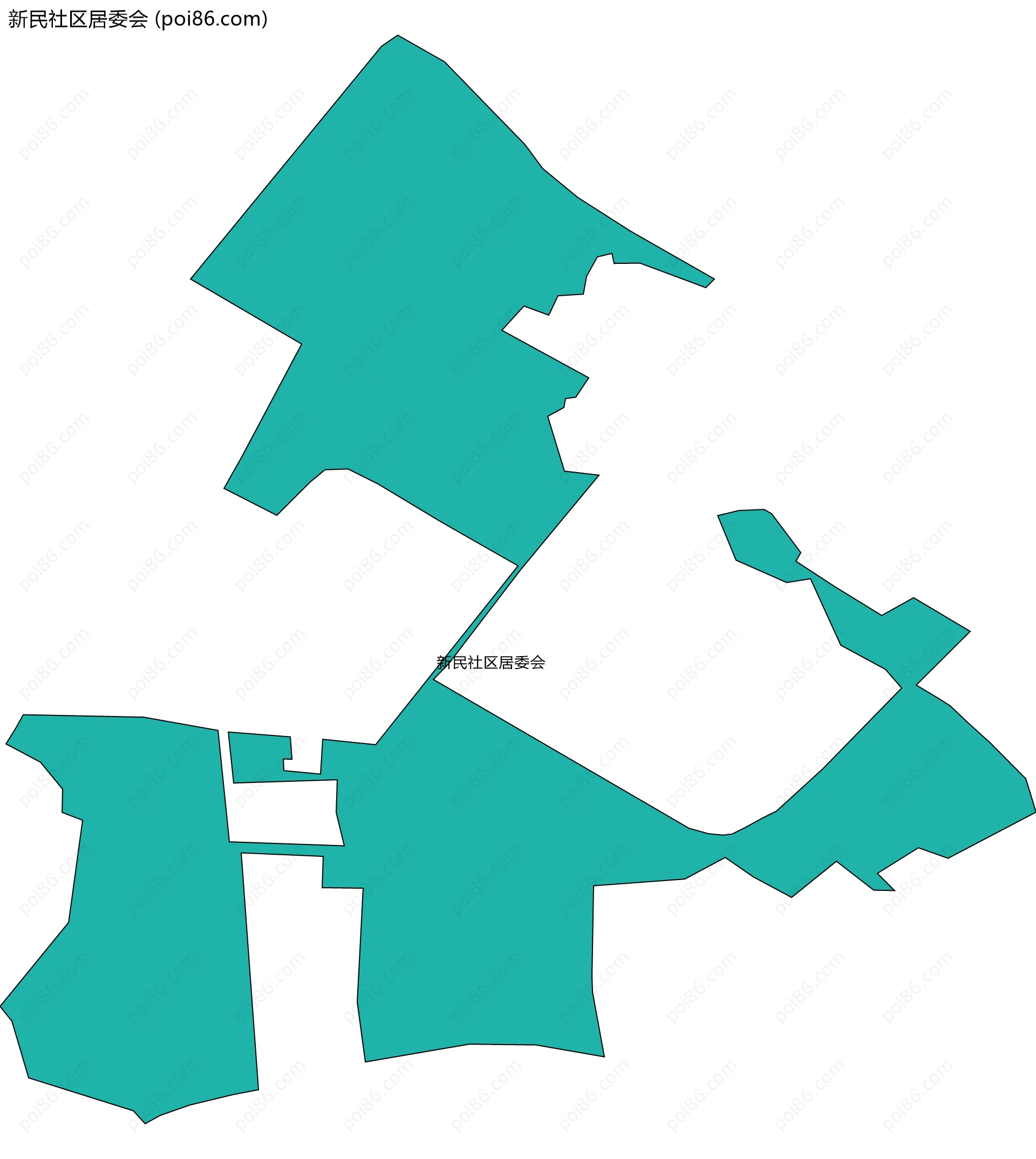 新民社区居委会边界地图