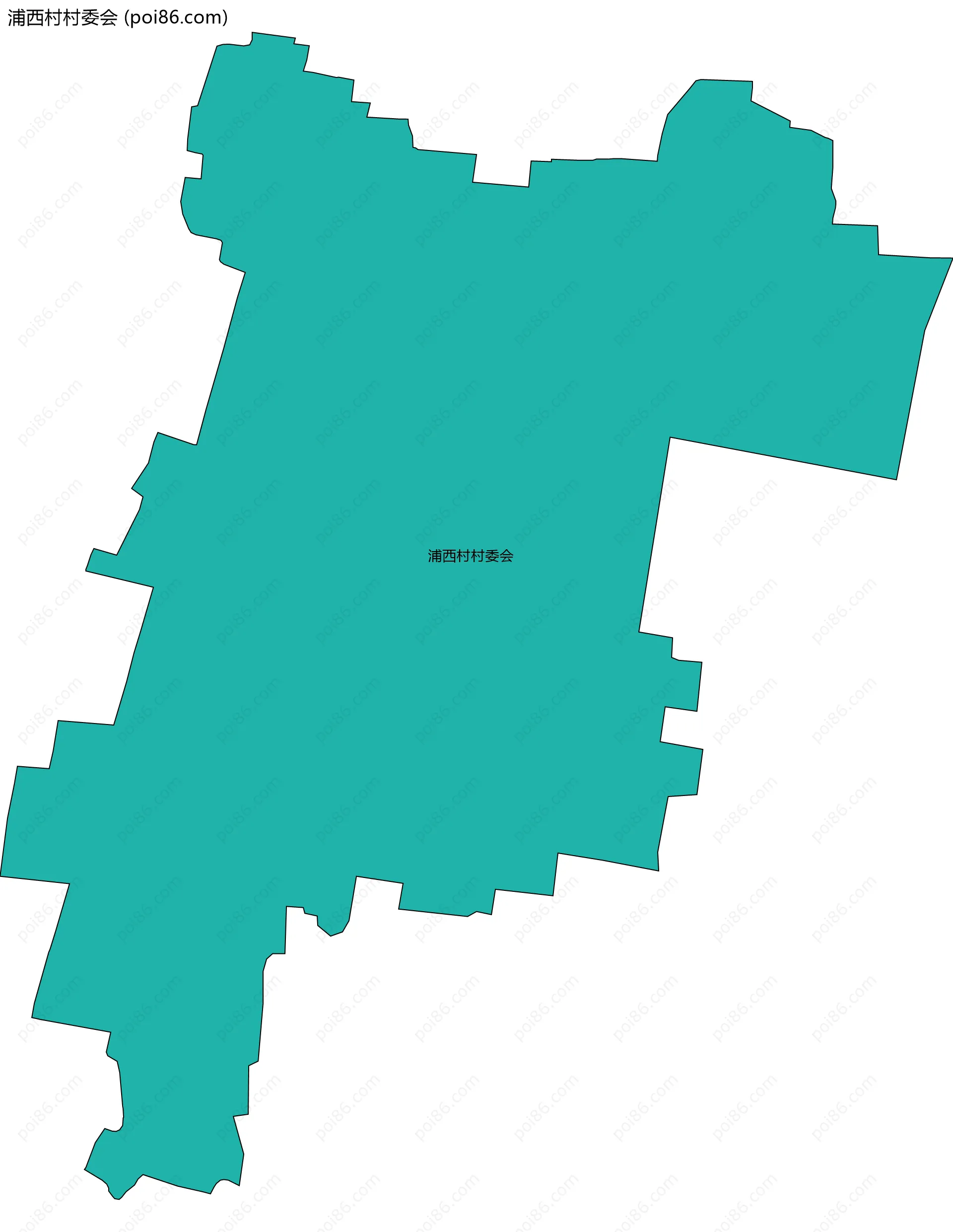 浦西村村委会边界地图