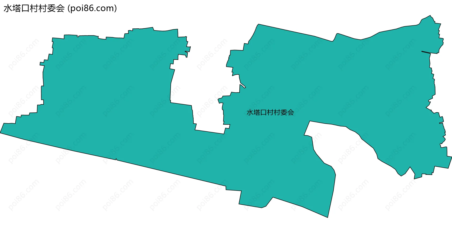 水塔口村村委会边界地图