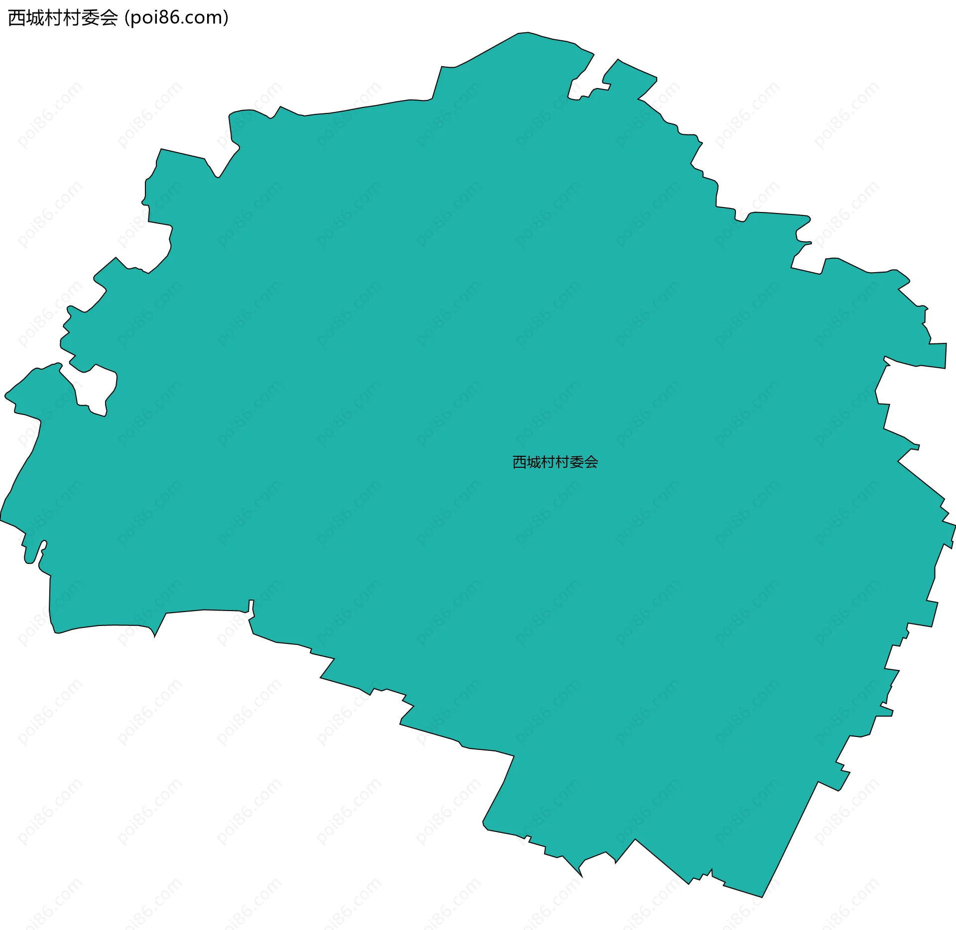 西城村村委会边界地图