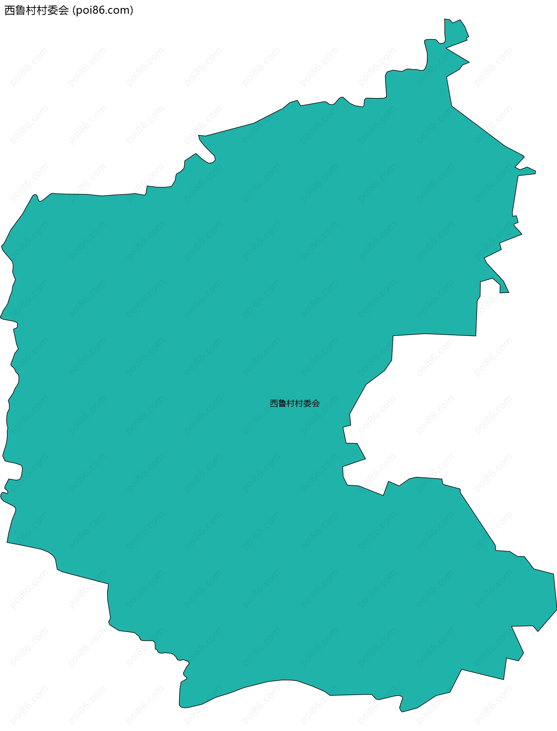 西鲁村村委会边界地图