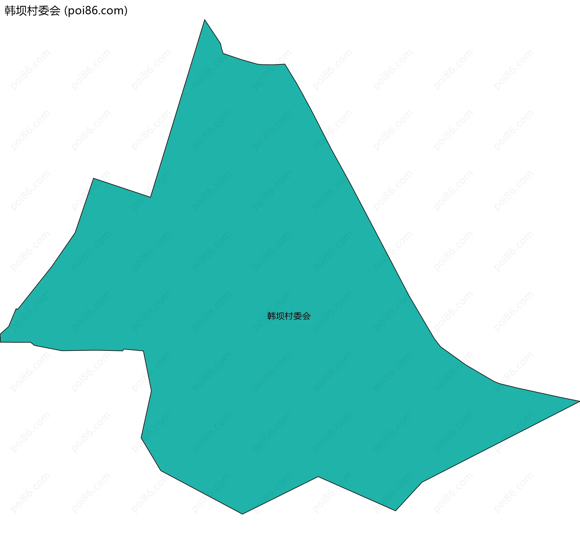 韩坝村委会边界地图