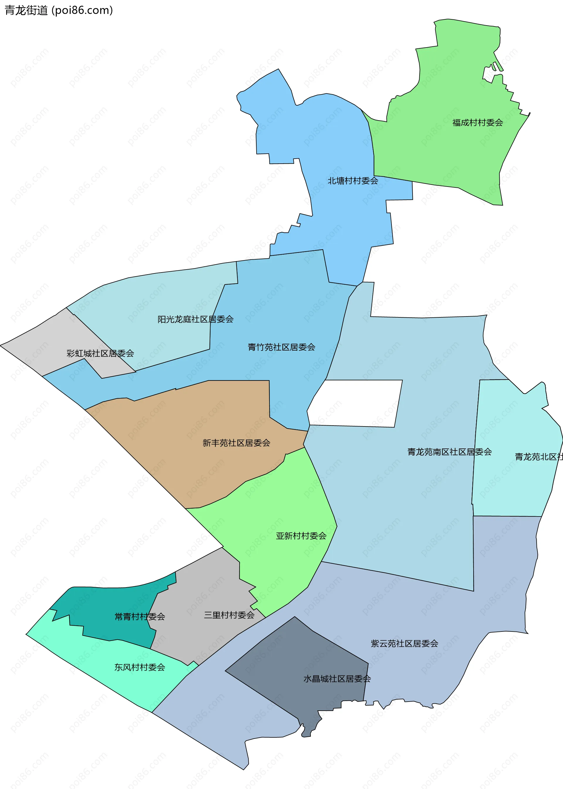 青龙街道边界地图(五级行政区划)