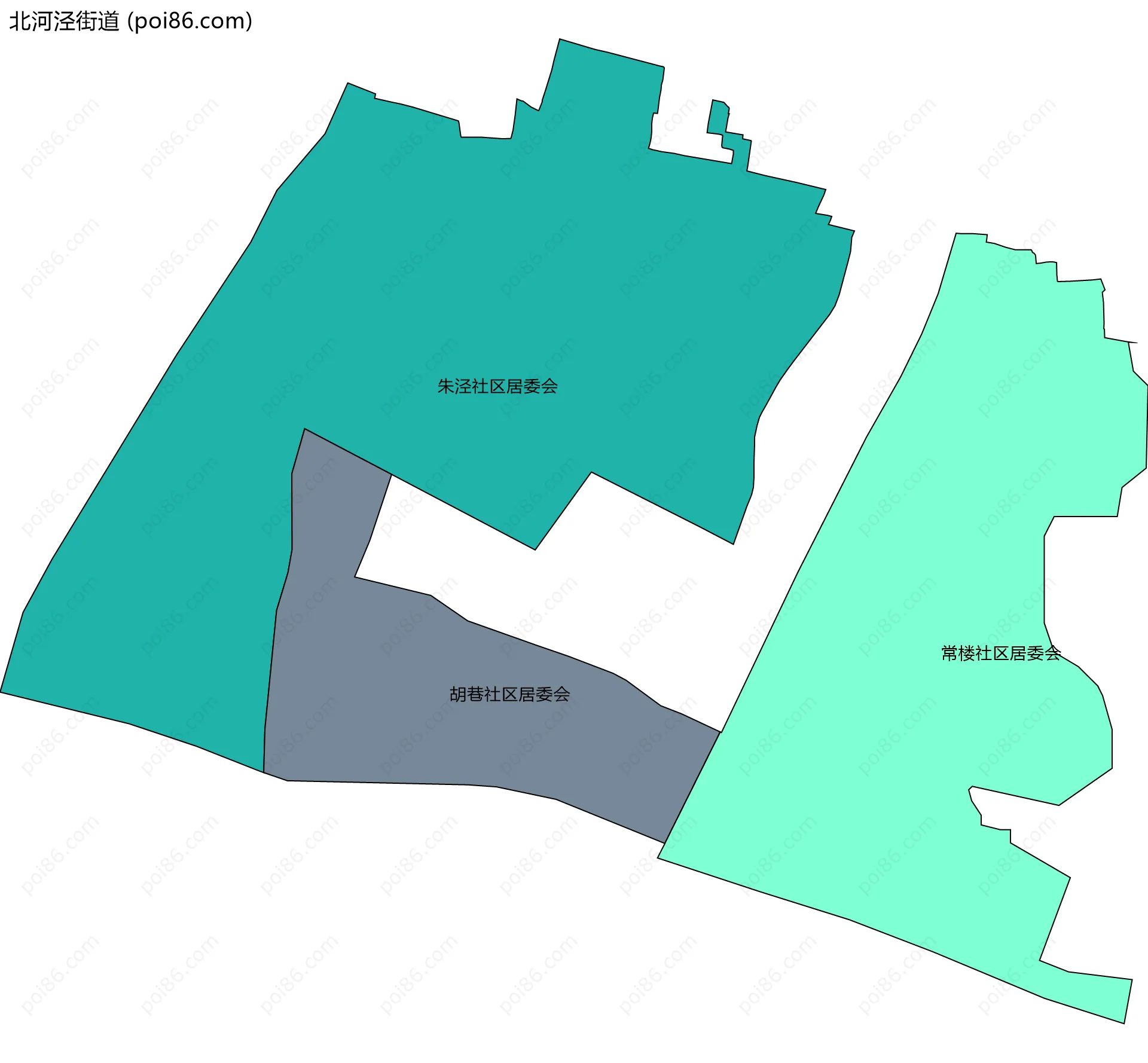 北河泾街道边界地图(五级行政区划)