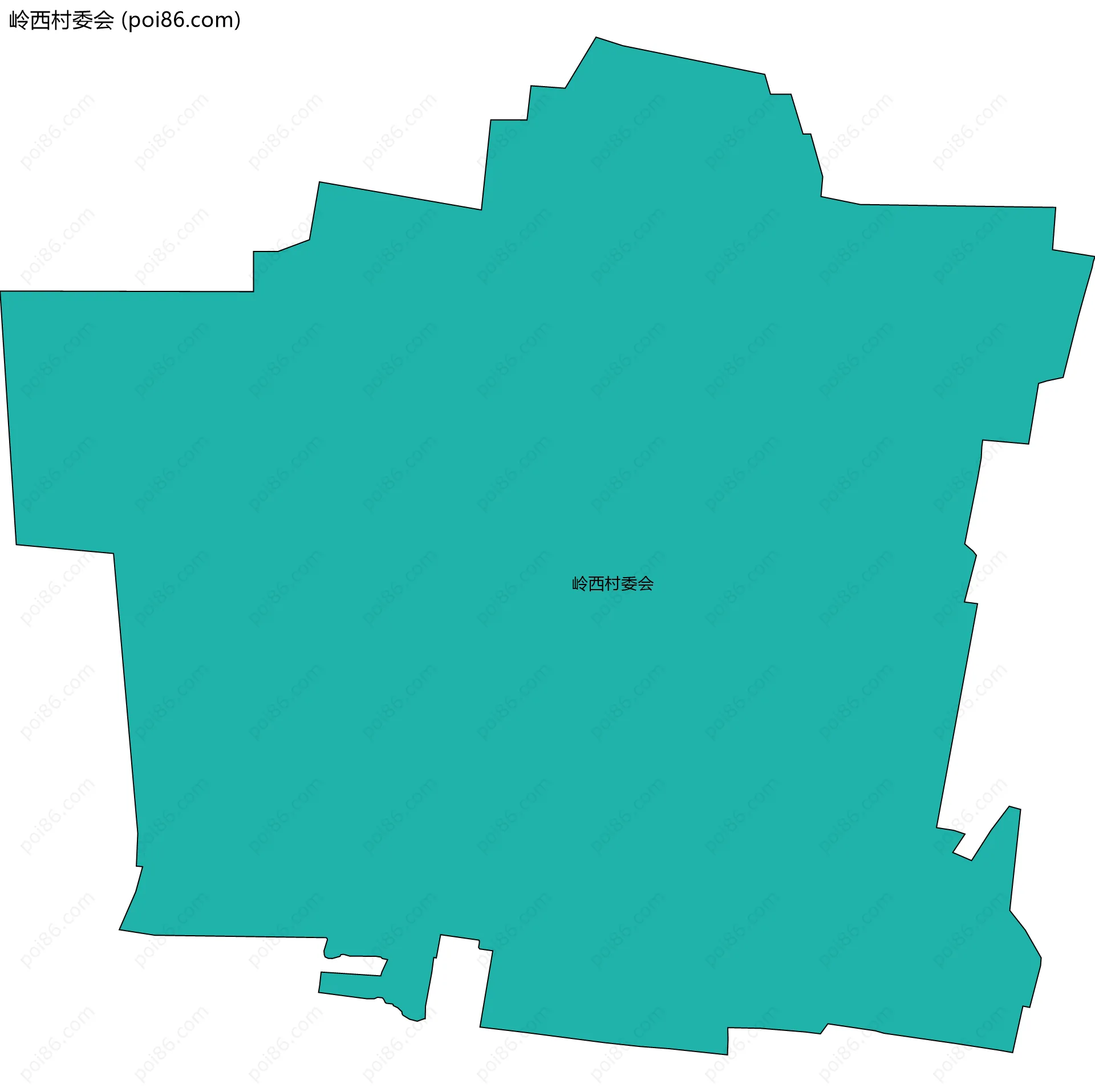 岭西村委会边界地图