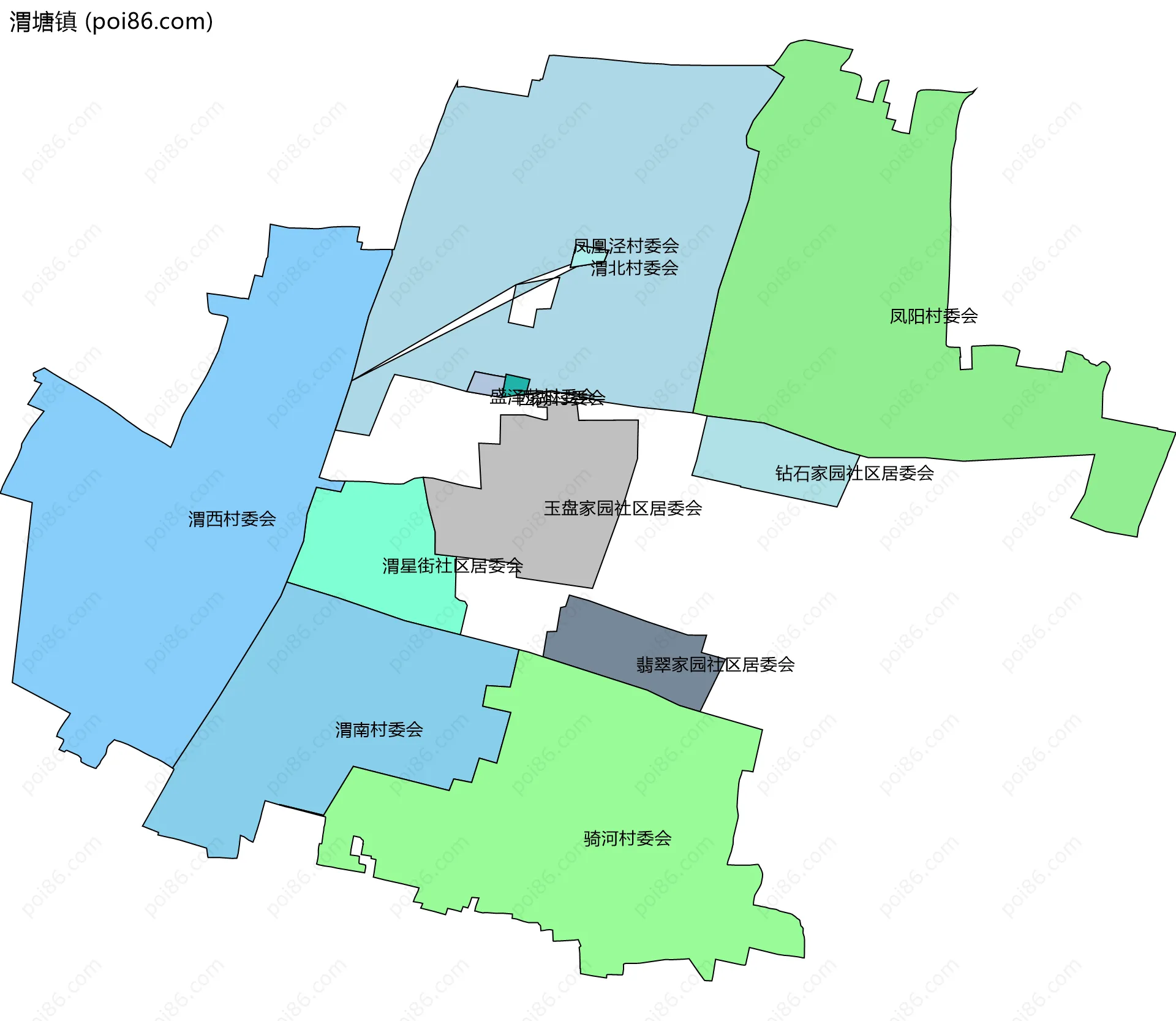 渭塘镇边界地图(五级行政区划)