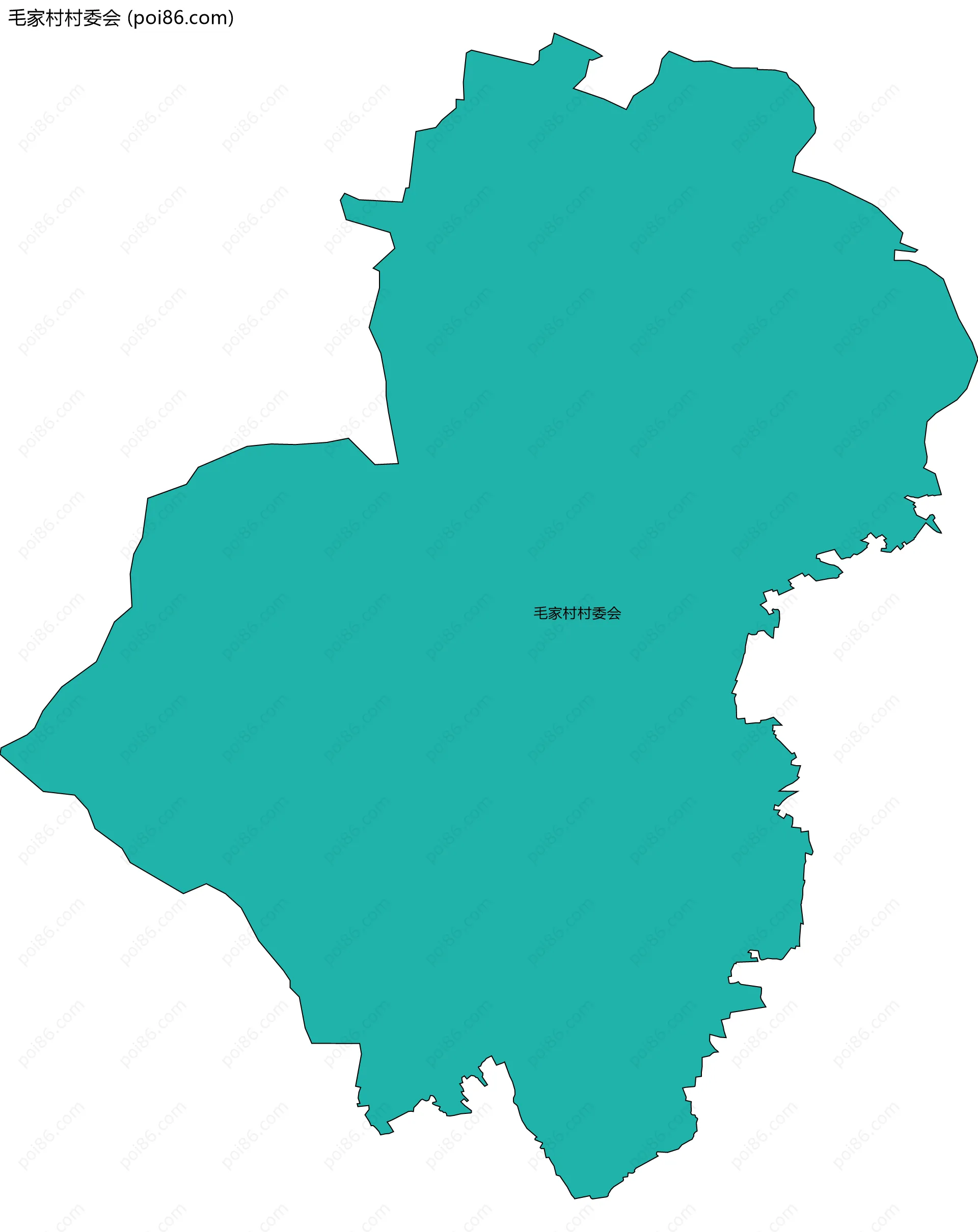 毛家村村委会边界地图