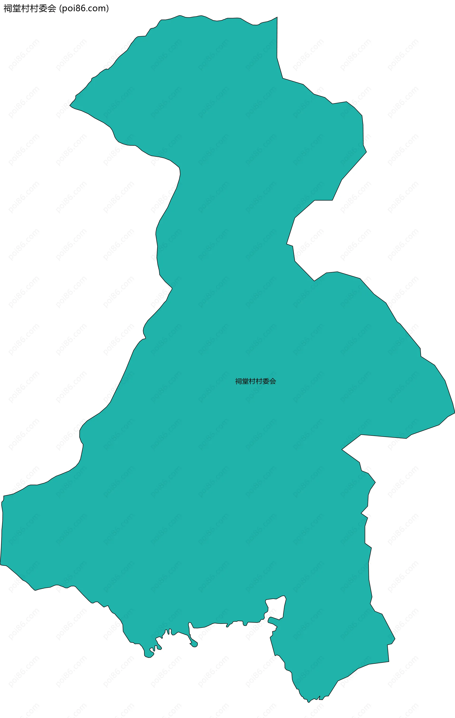 祠堂村村委会边界地图