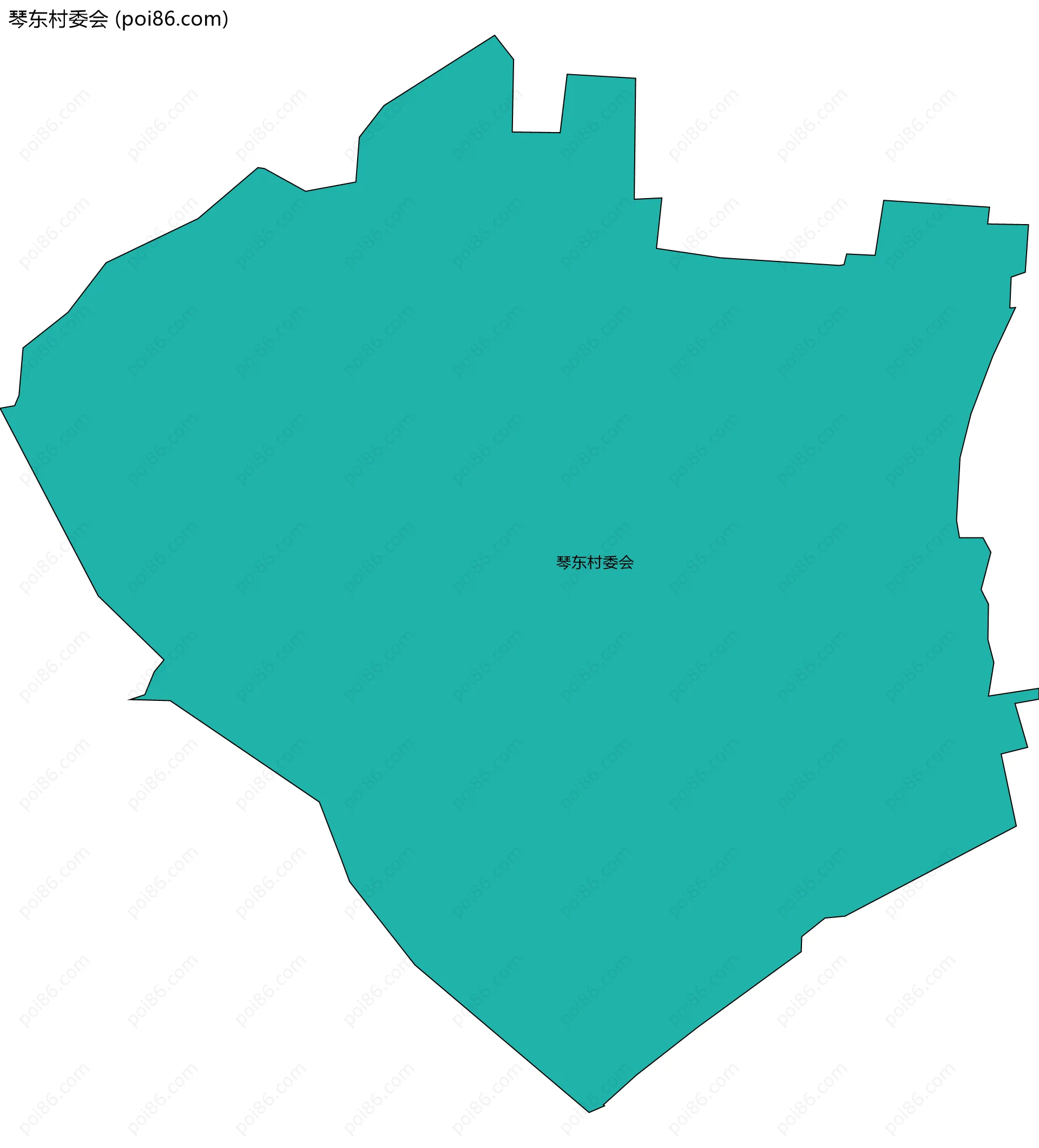 琴东村委会边界地图