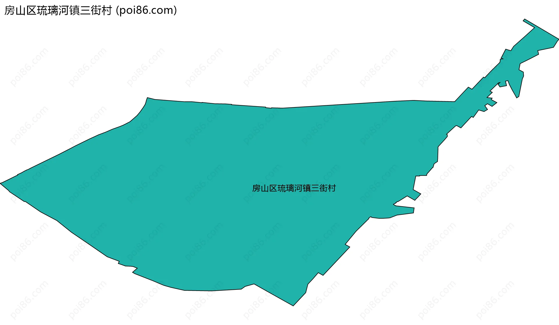 房山区琉璃河镇三街村边界地图