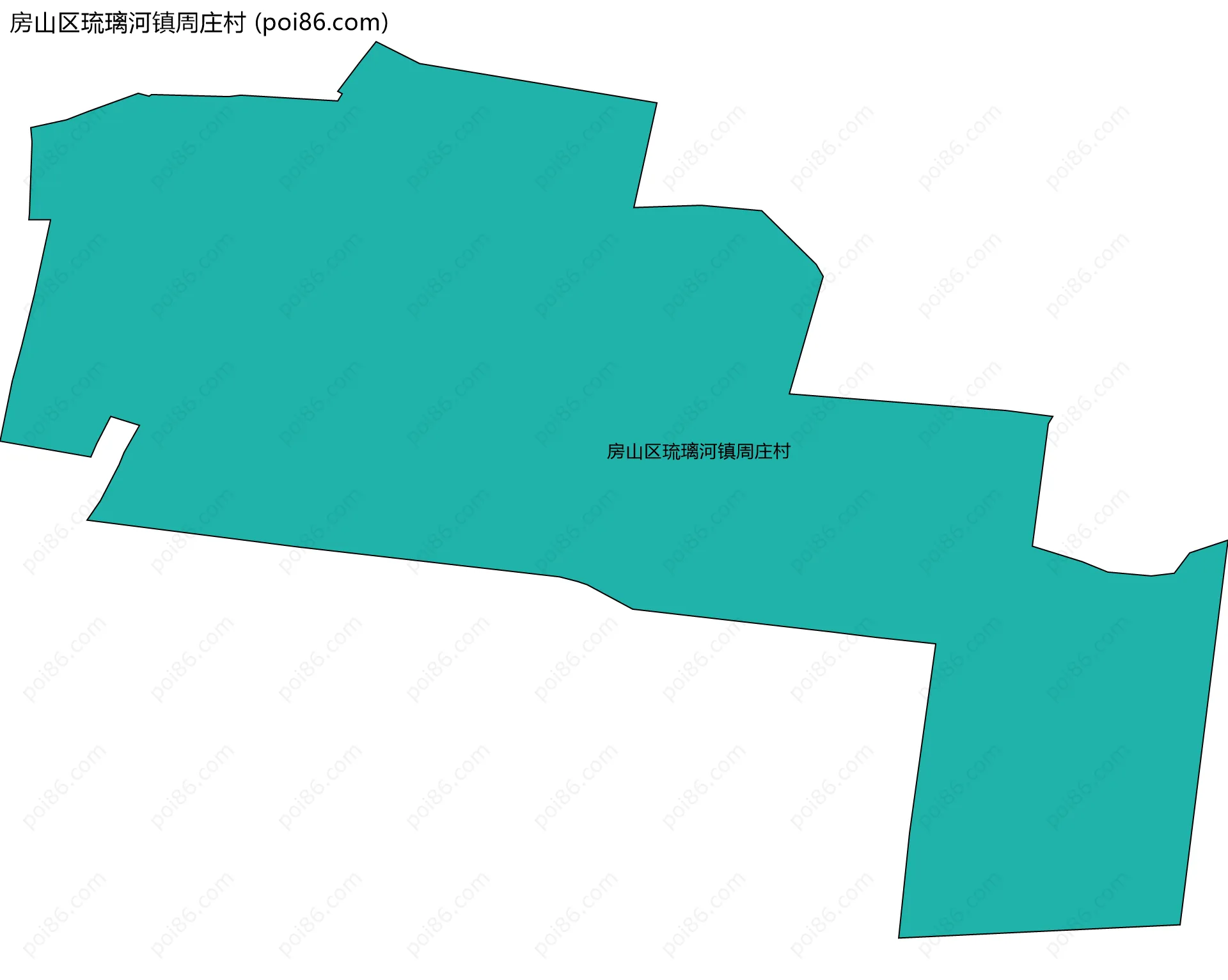 房山区琉璃河镇周庄村边界地图