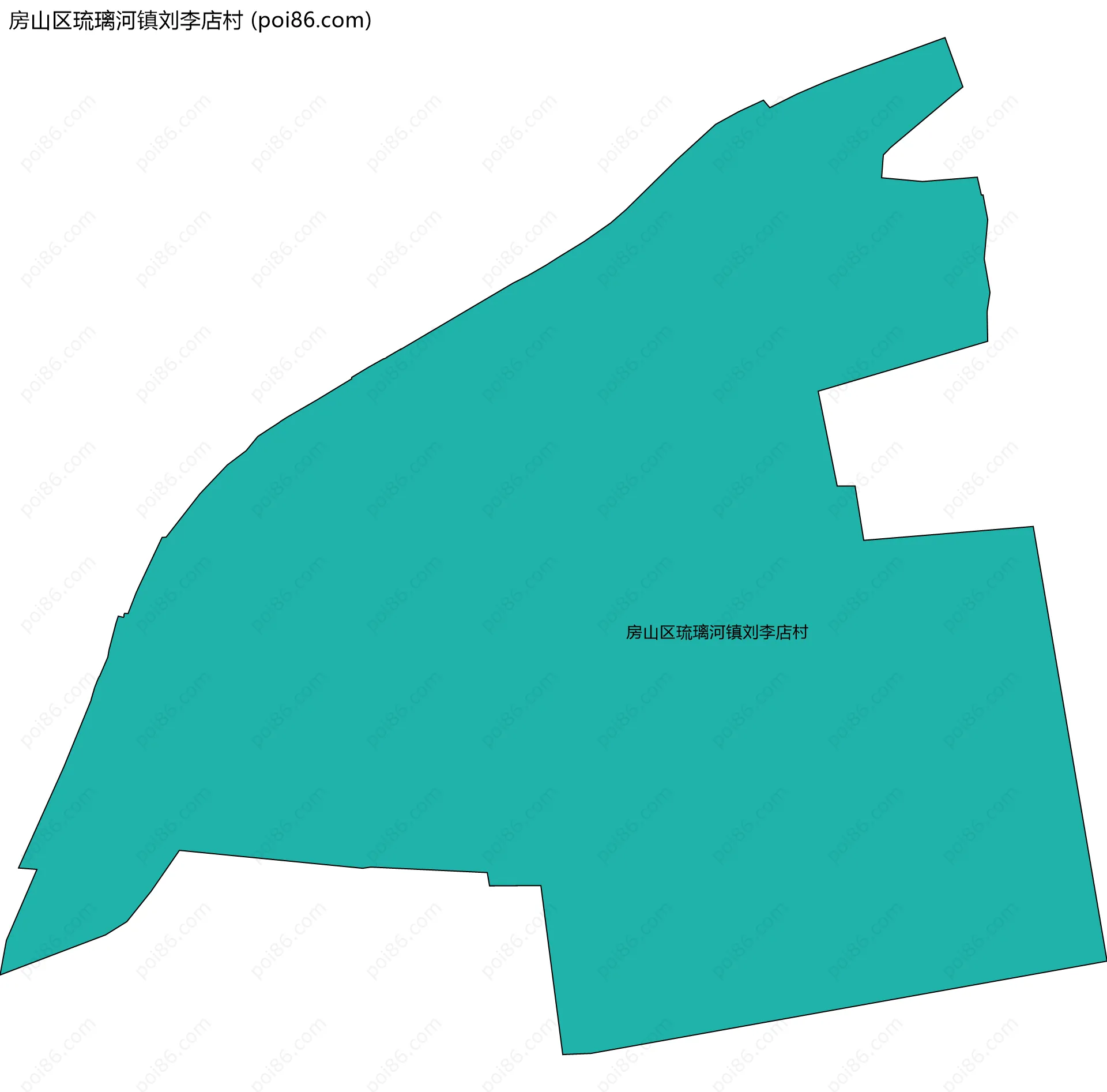 房山区琉璃河镇刘李店村边界地图