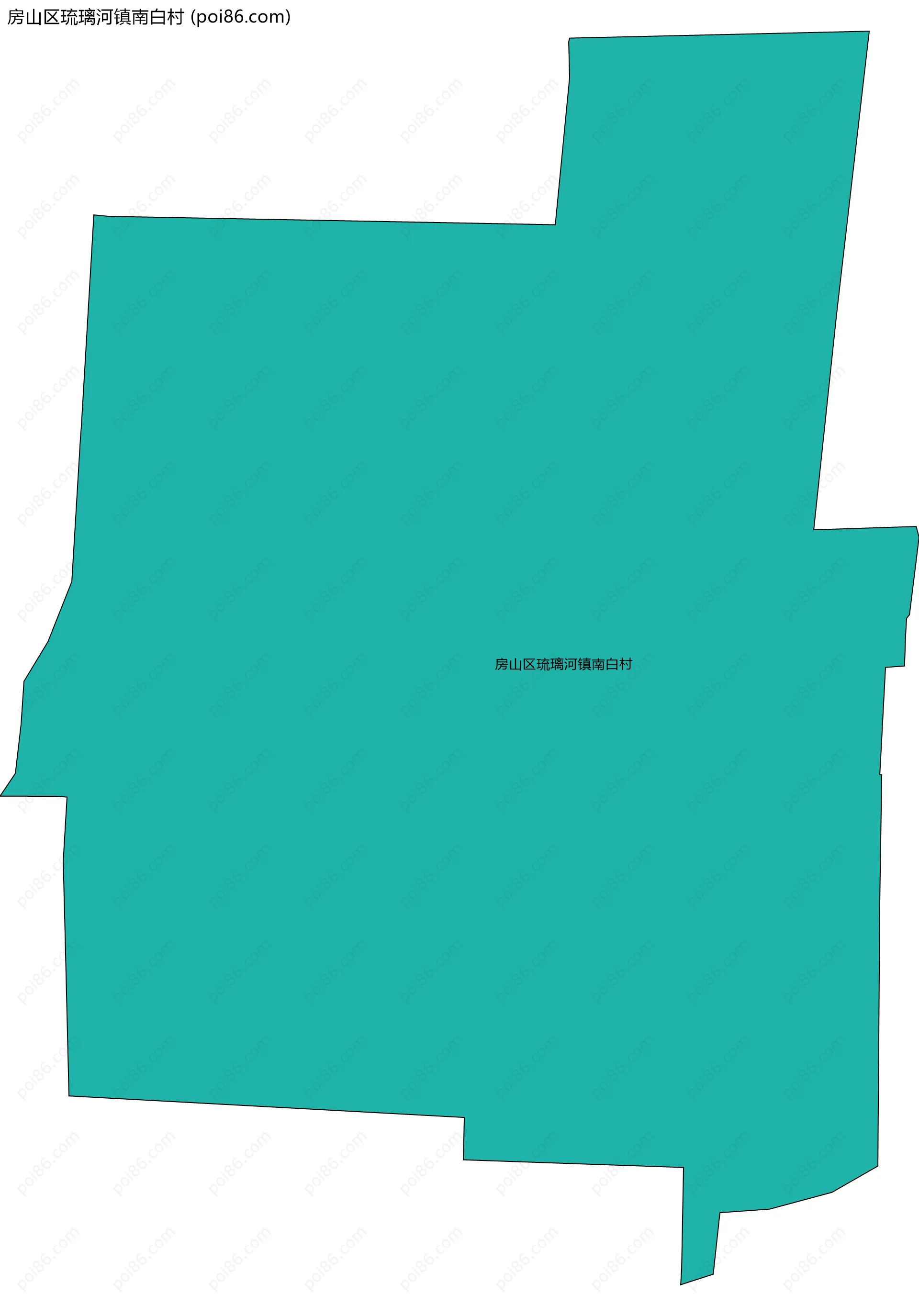 房山区琉璃河镇南白村边界地图