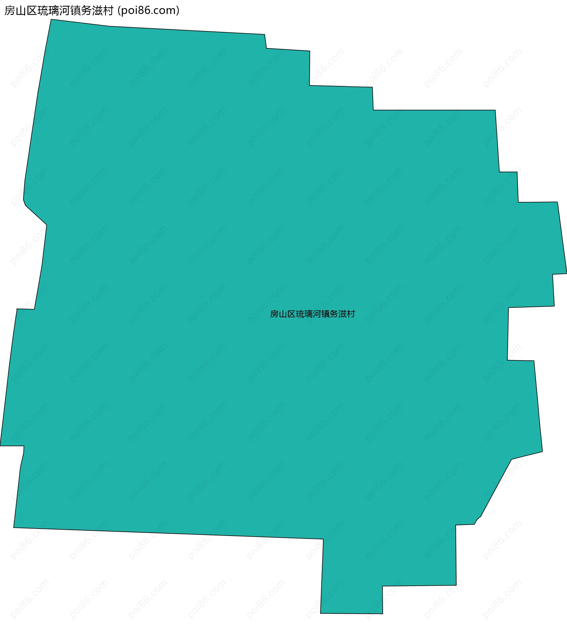 房山区琉璃河镇务滋村边界地图