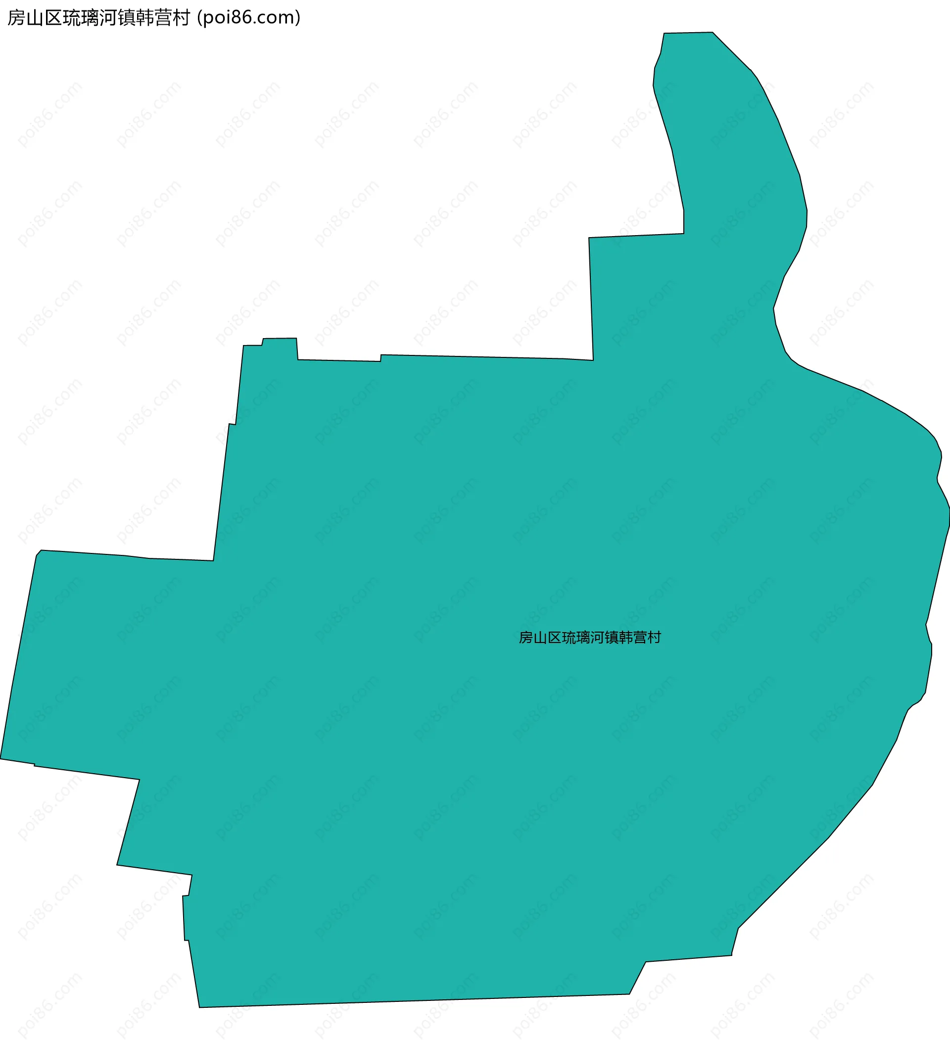 房山区琉璃河镇韩营村边界地图
