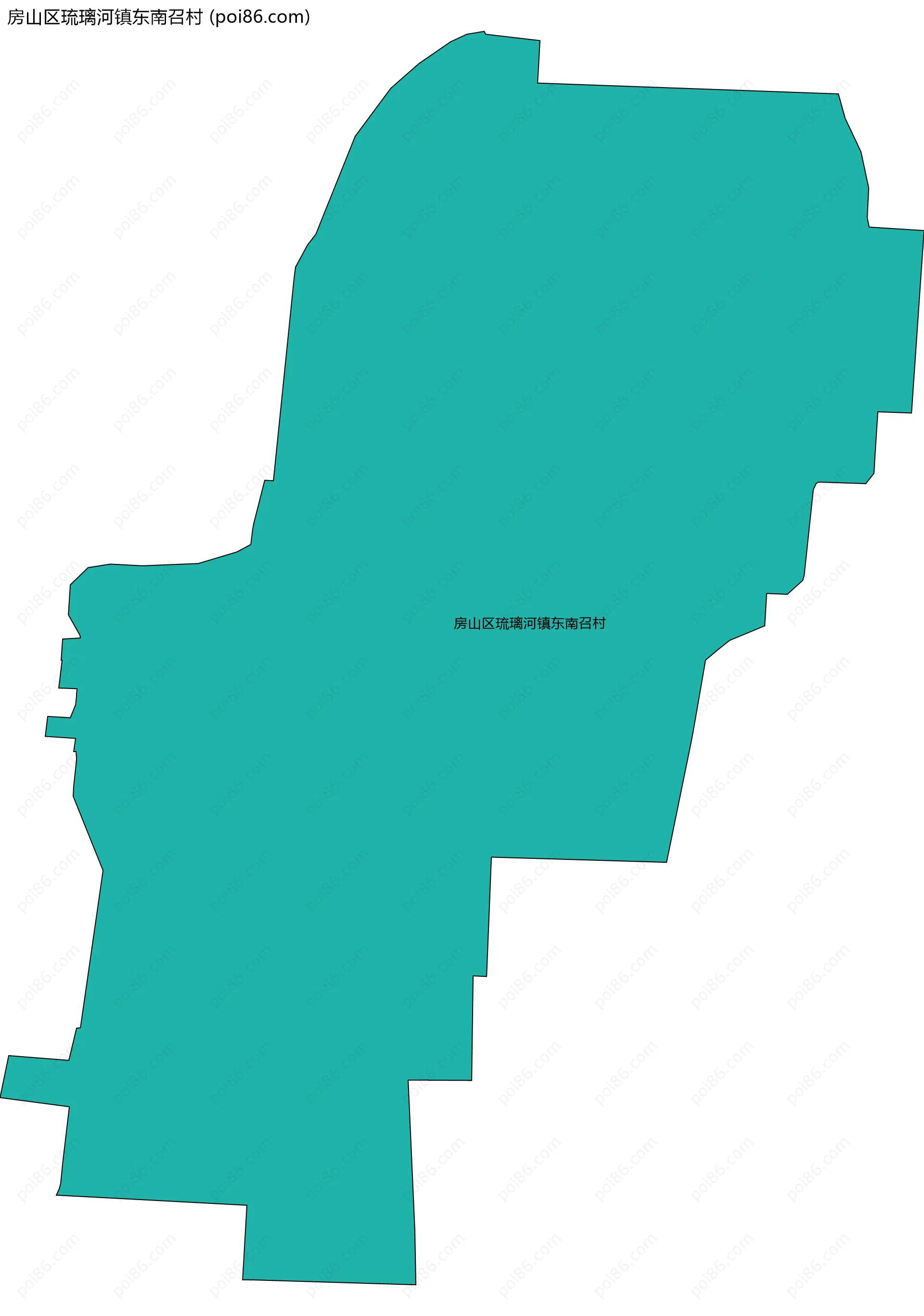 房山区琉璃河镇东南召村边界地图