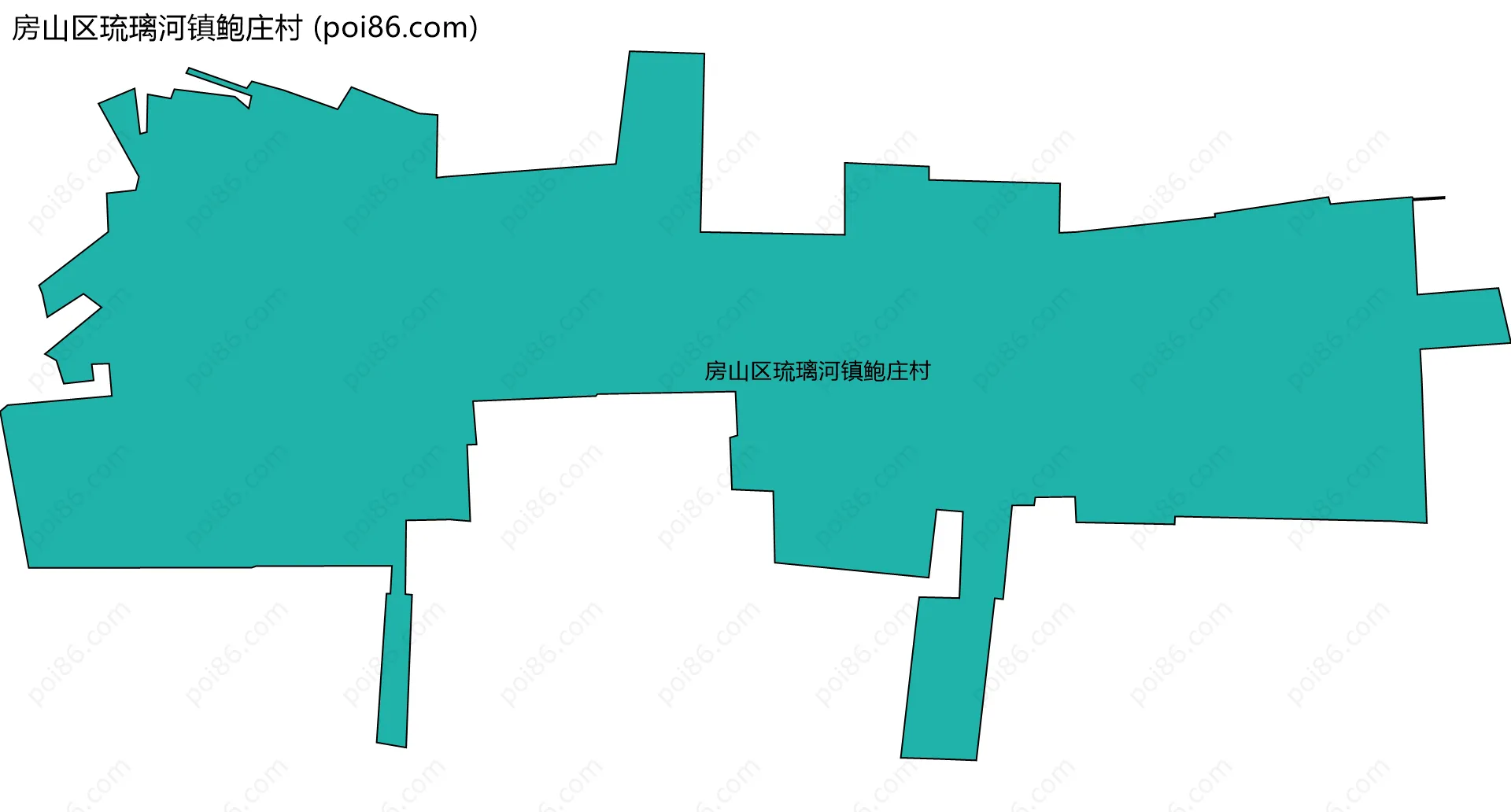 房山区琉璃河镇鲍庄村边界地图