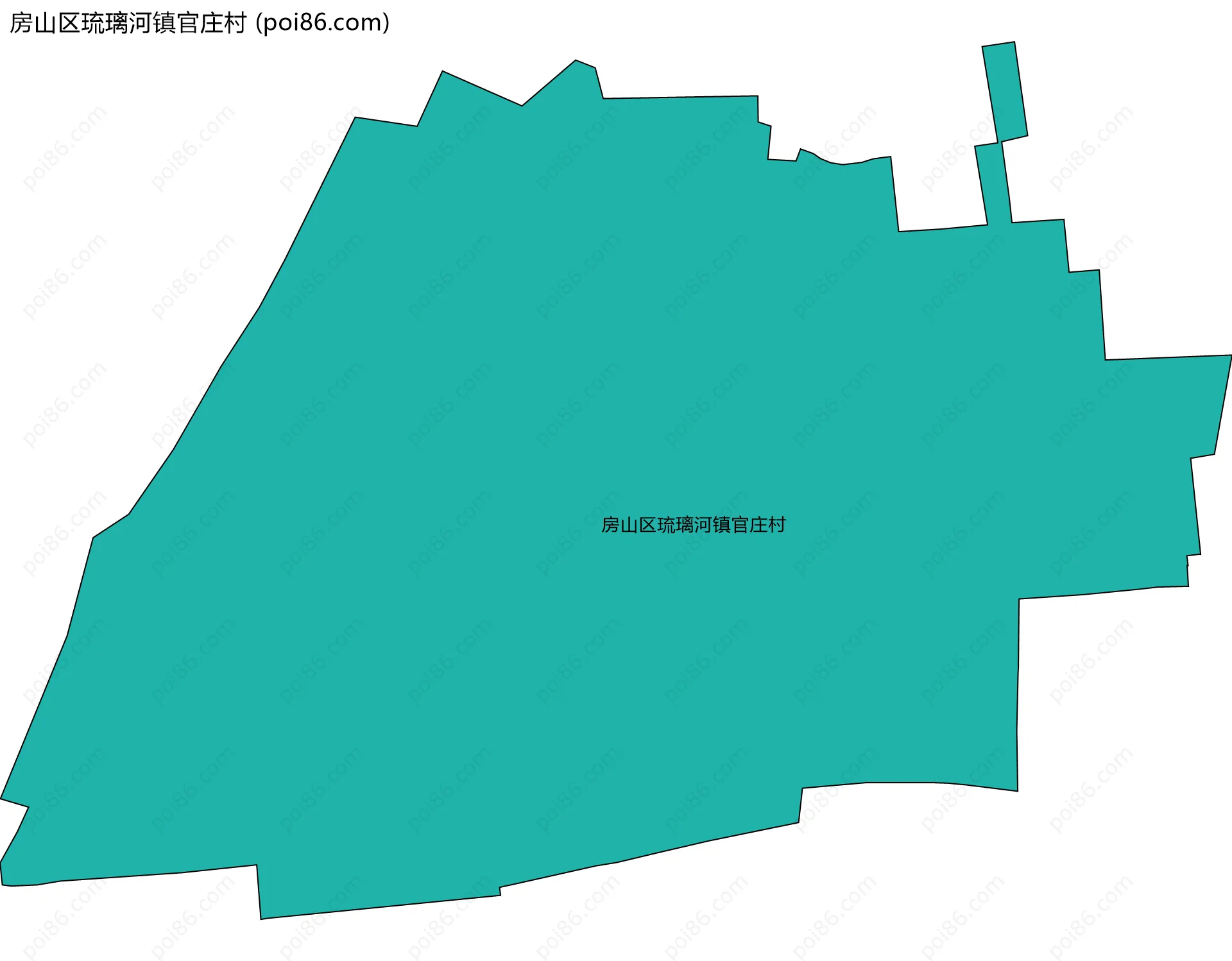 房山区琉璃河镇官庄村边界地图